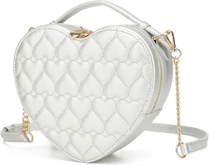 lola mae Heart Shape Crossbody Bag Zip Around Shoulder Handbag