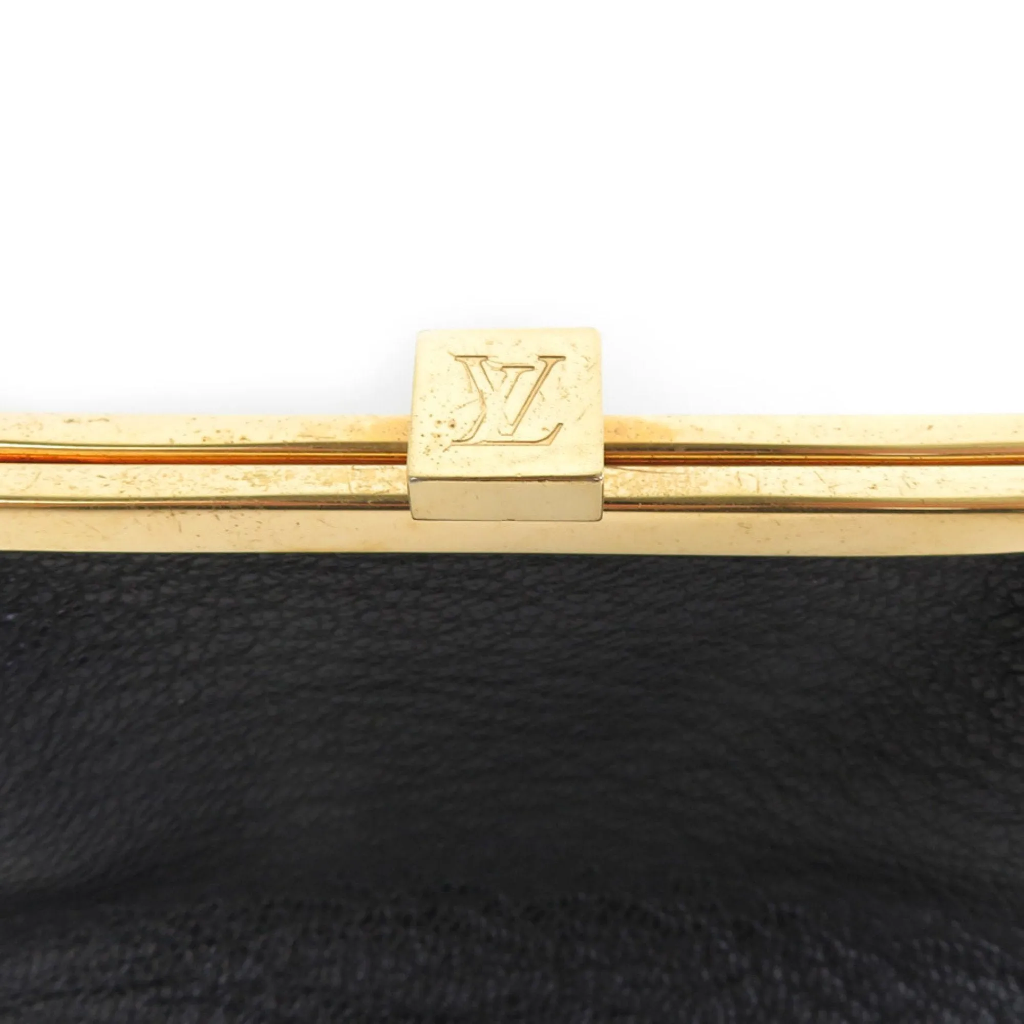 LOUIS VUITTON Coin Case Suhari Portomonet Vienois Leather Black Gold Unisex M91834 e55861f