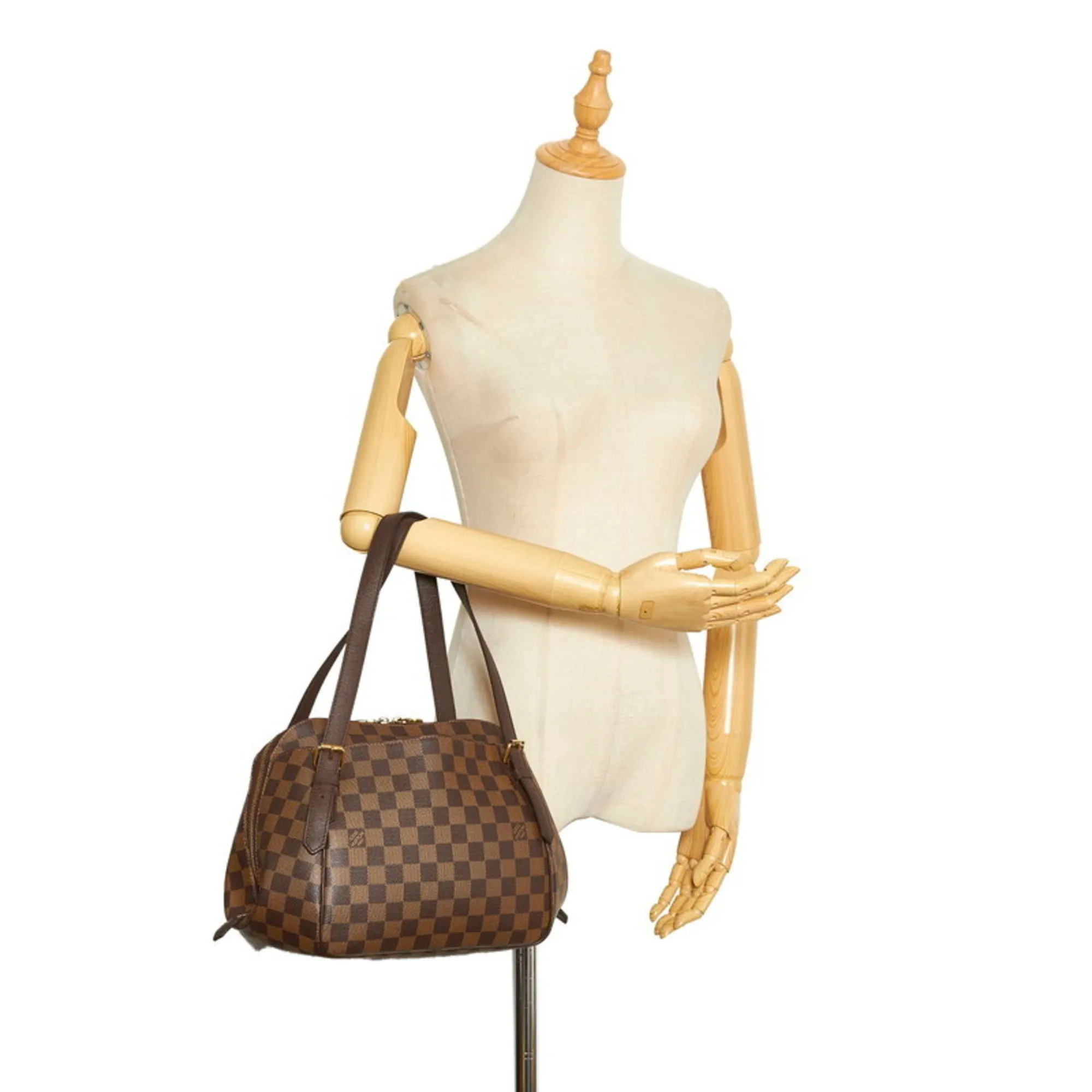 LOUIS VUITTON Damier Belem MM Handbag Shoulder Bag N51174 Brown PVC Leather Women's