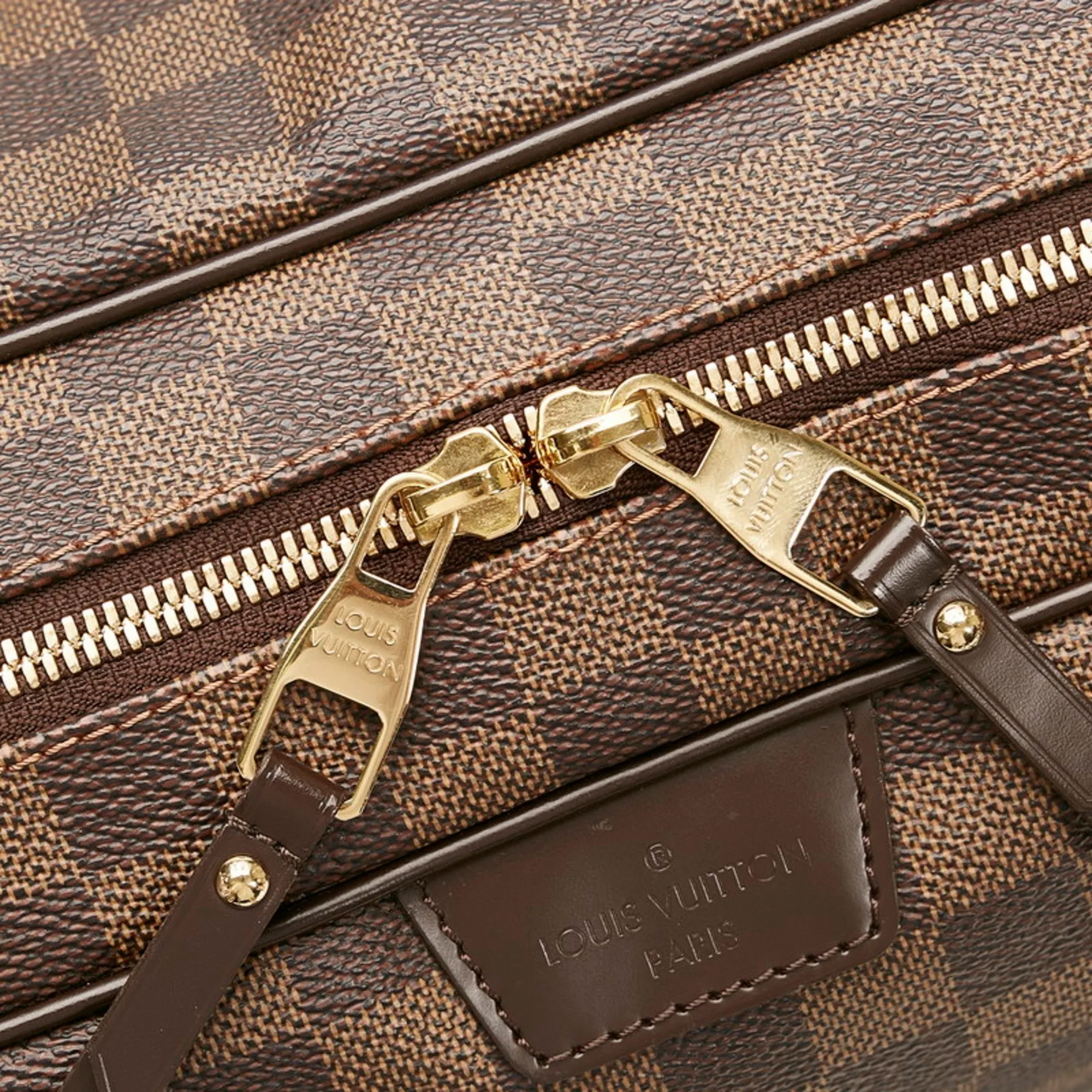 LOUIS VUITTON Damier Rivington GM Handbag Shoulder Bag N41158 Brown PVC Leather Women's