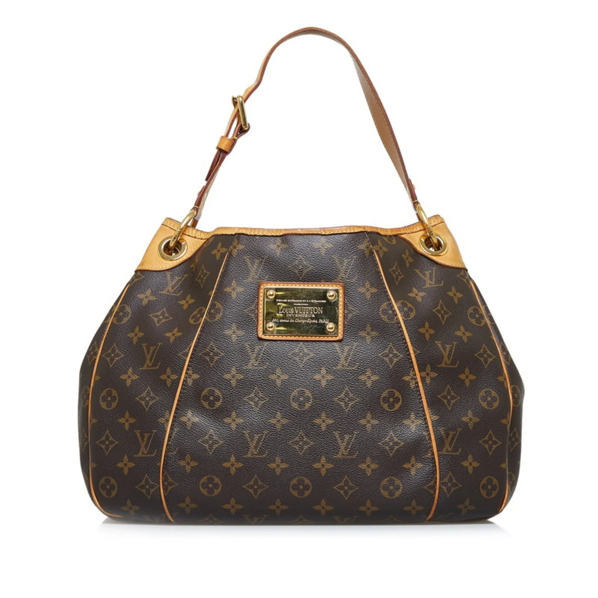 LOUIS VUITTON Monogram Galliera PM Shoulder Bag M56382 Brown PVC Leather Ladies