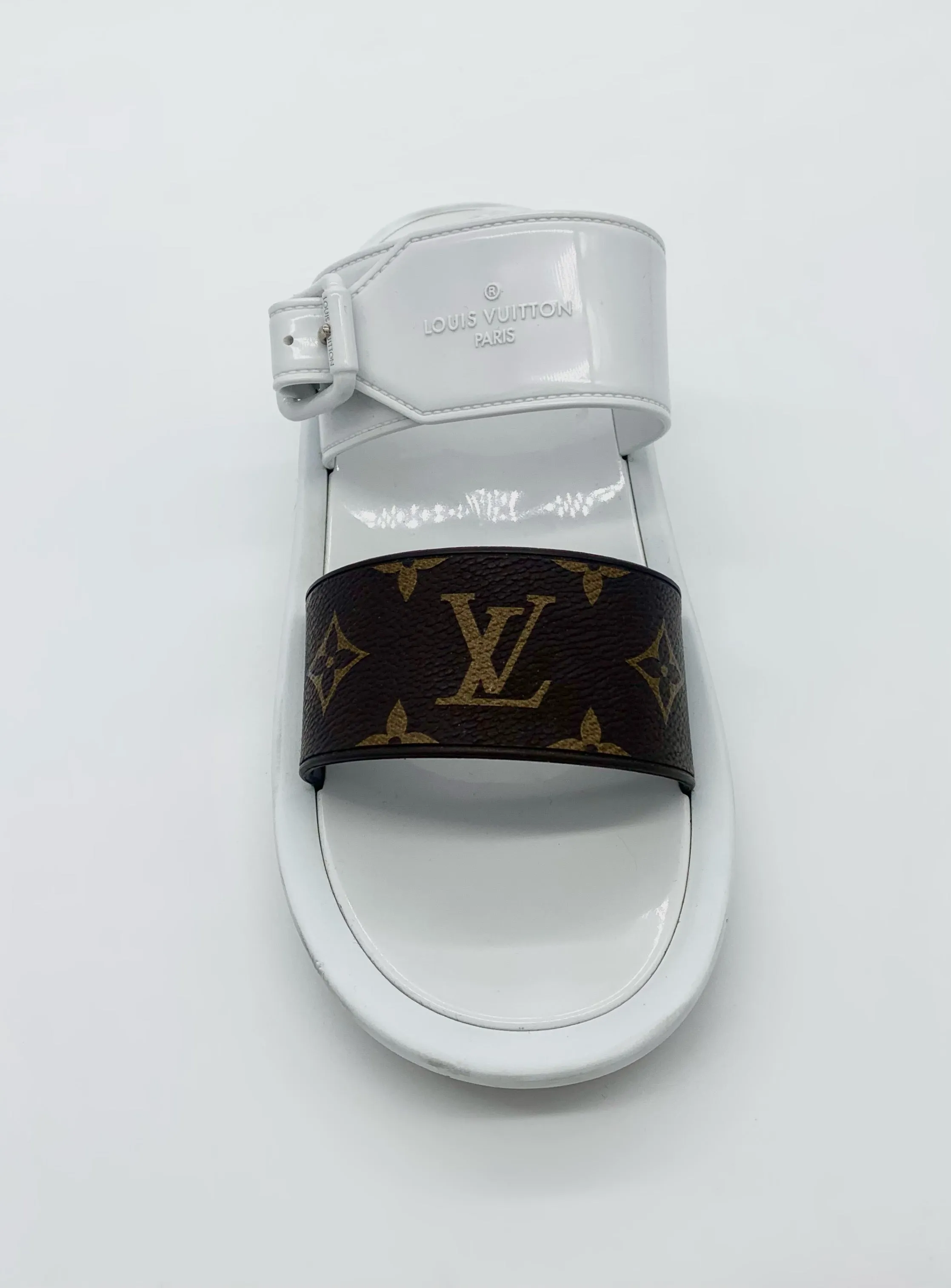 LOUIS VUITTON MONOGRAM STRAP SUNBATH MULES
