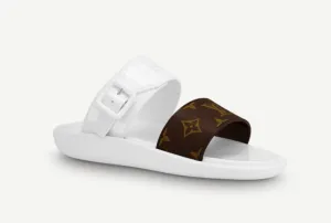 LOUIS VUITTON MONOGRAM STRAP SUNBATH MULES