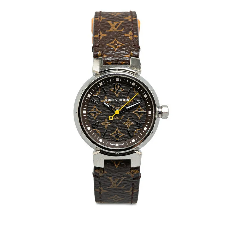 Louis Vuitton Monogram Tubular Canvas Strap M  R15231 Automatic  Brown Dial PVC Leather  Louis Vuitton