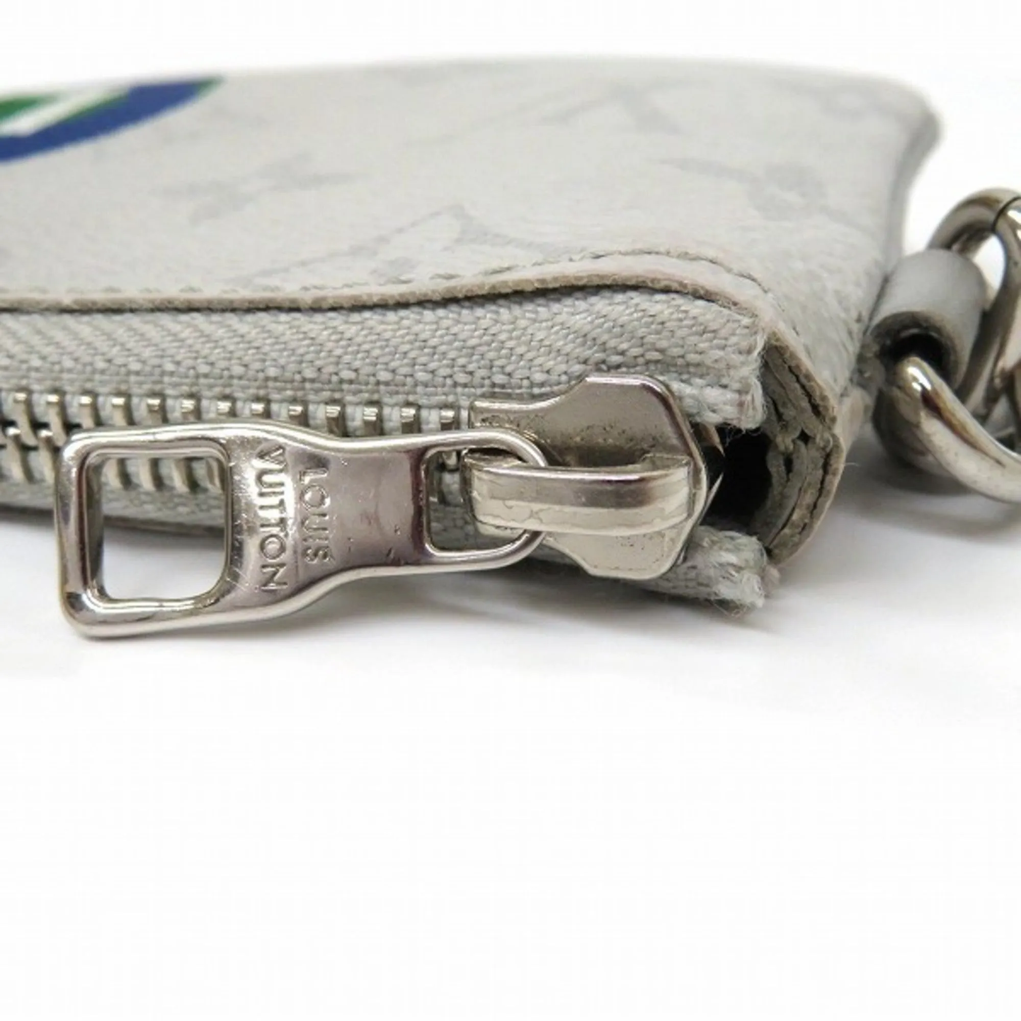LOUIS VUITTON Monogram Zipped Pouch PM M67809 White Logo Brand Accessory Key Case Coin Unisex