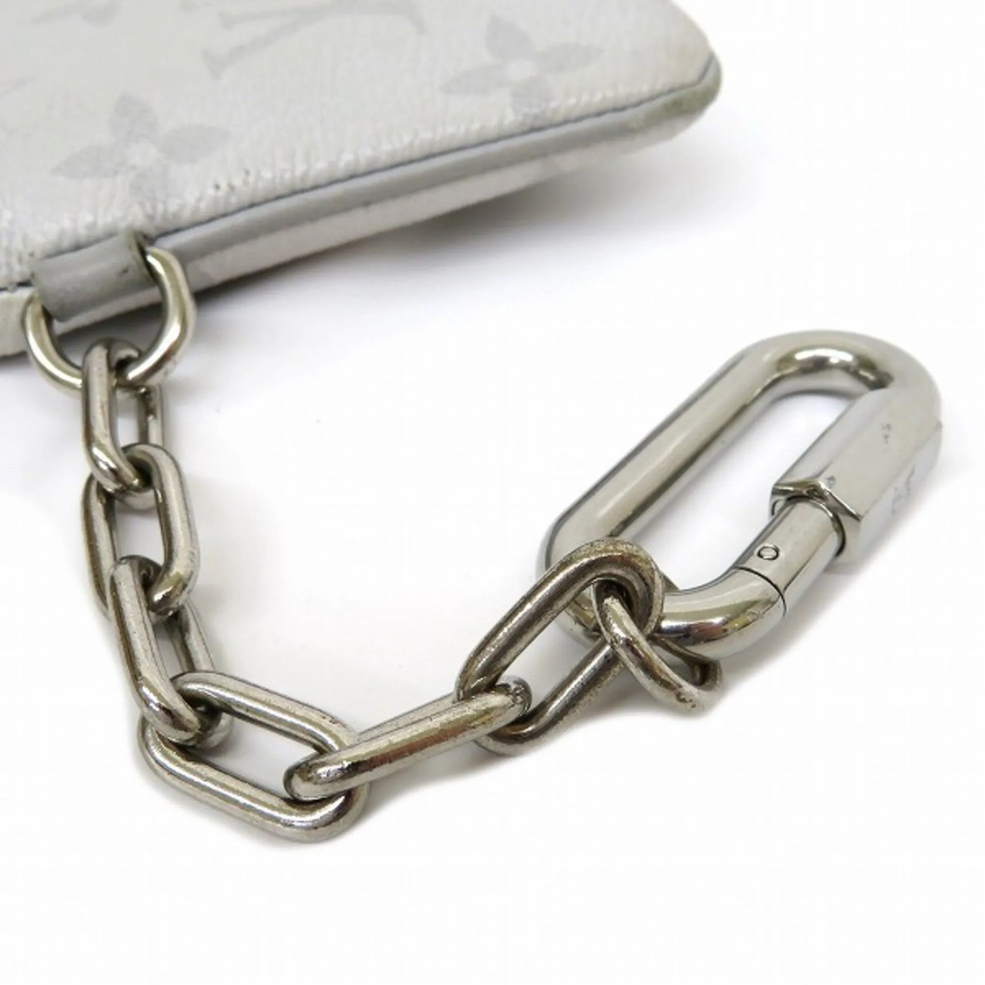 LOUIS VUITTON Monogram Zipped Pouch PM M67809 White Logo Brand Accessory Key Case Coin Unisex