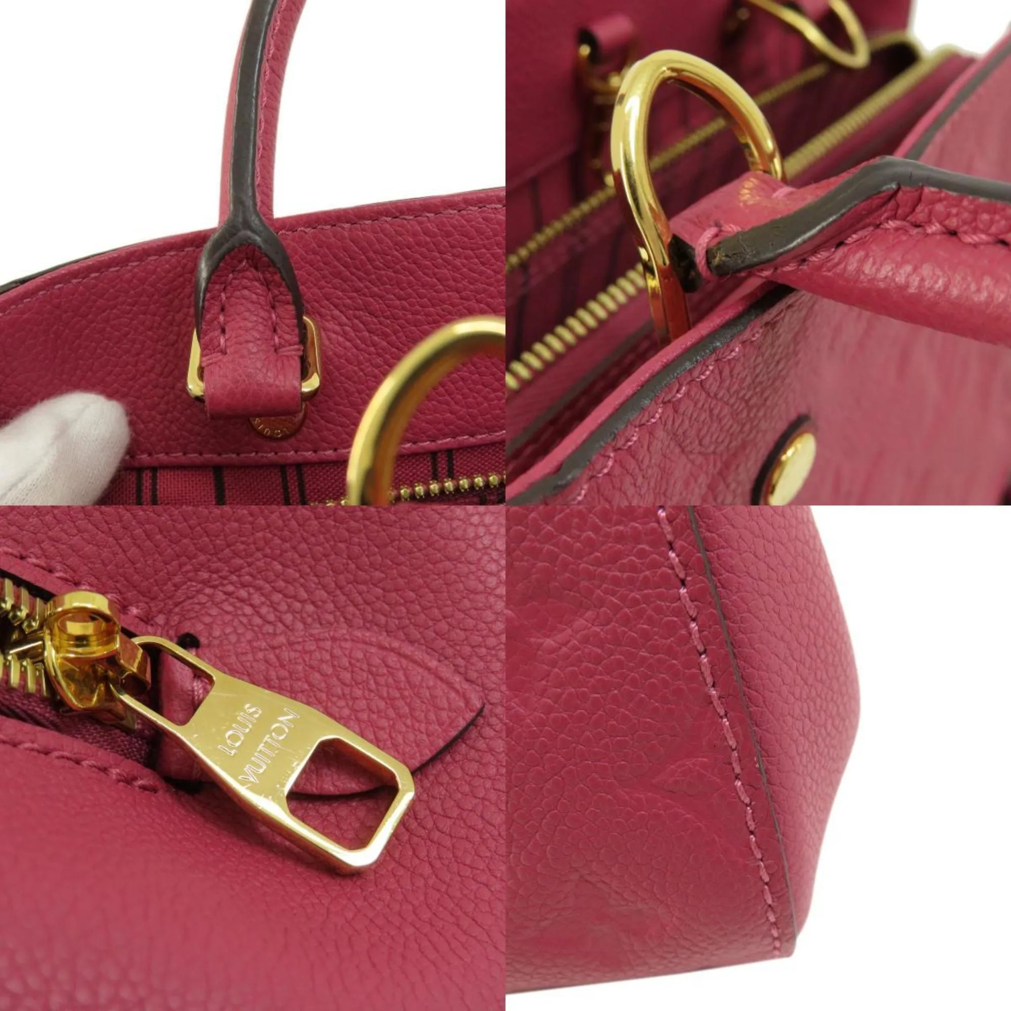 LOUIS VUITTON Montaigne BB Rose Handbag Amplant Ladies