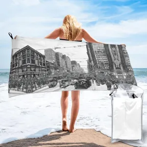Love from New York Print Premium Compact Microfiber Travel Towel-Featherlight & Quick Dry,Sand-Resistant Beach Towel for Swimming,Camping,Vacation Essentials with Carry Pouch
