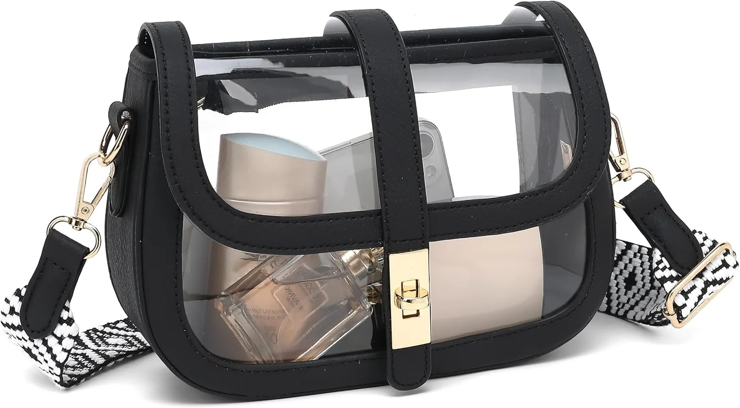 LOXOMU Clear Bag for Stadium Events, Cute Clear Crossbody Bag Stadium Approved, Small Clear Concert Purse for Women