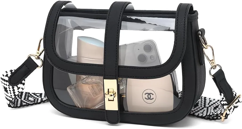 LOXOMU Clear Bag for Stadium Events, Cute Clear Crossbody Bag Stadium Approved, Small Clear Concert Purse for Women