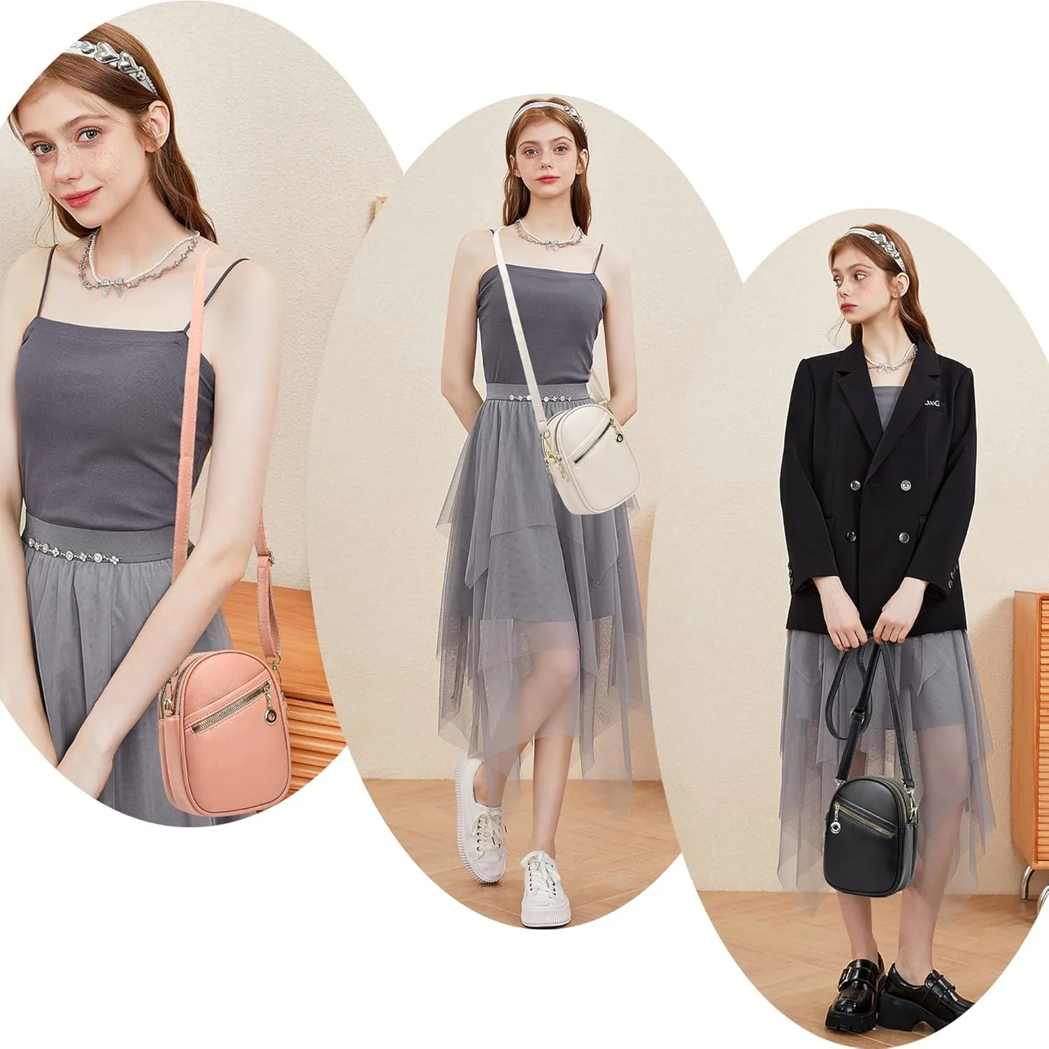 LoZoDo Small Crossbody Bags for Women Trendy Leather Purses and Handbags Designer Cell Phone Bag Wallet Purse with Wide Strap