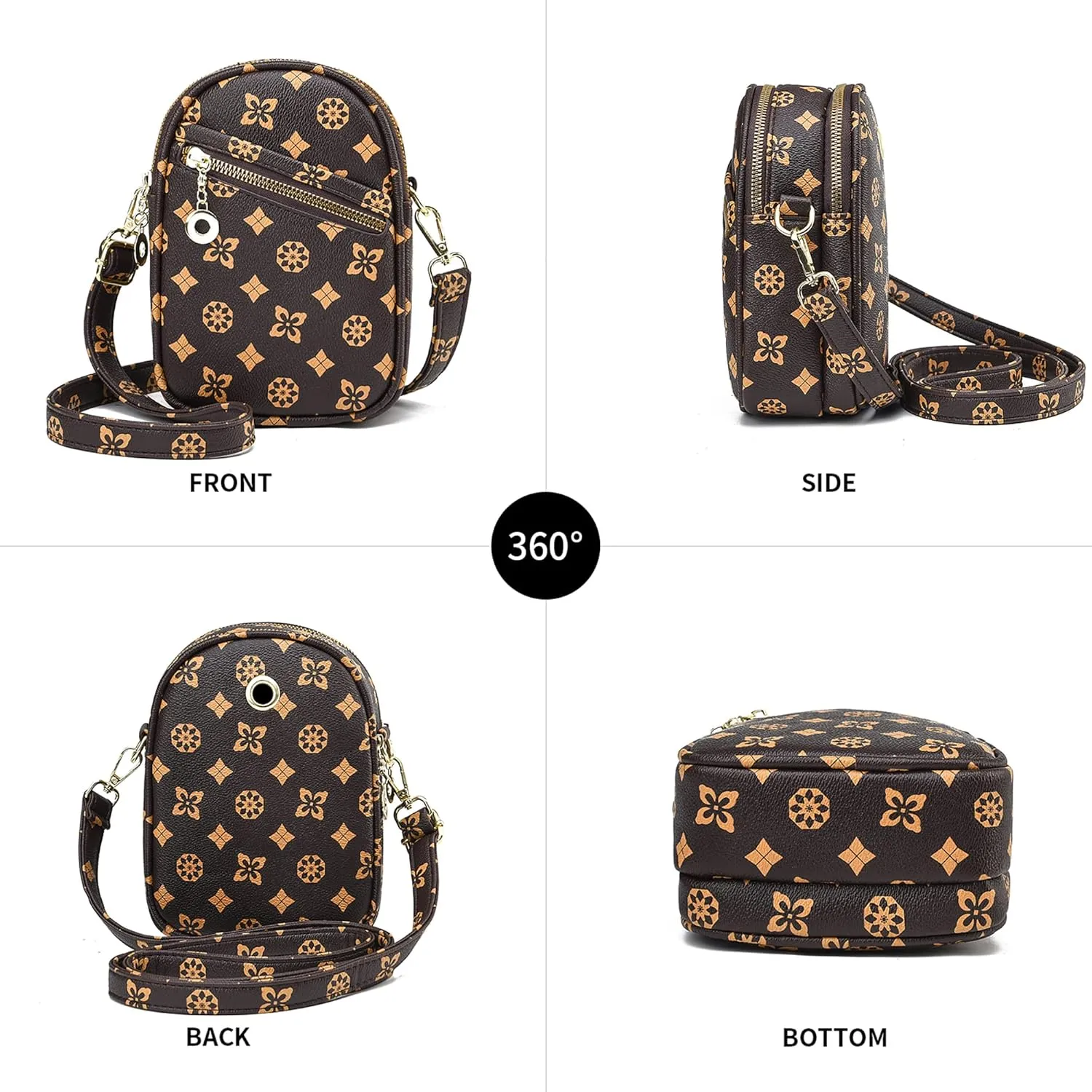 LoZoDo Small Crossbody Bags for Women Trendy Leather Purses and Handbags Designer Cell Phone Bag Wallet Purse with Wide Strap