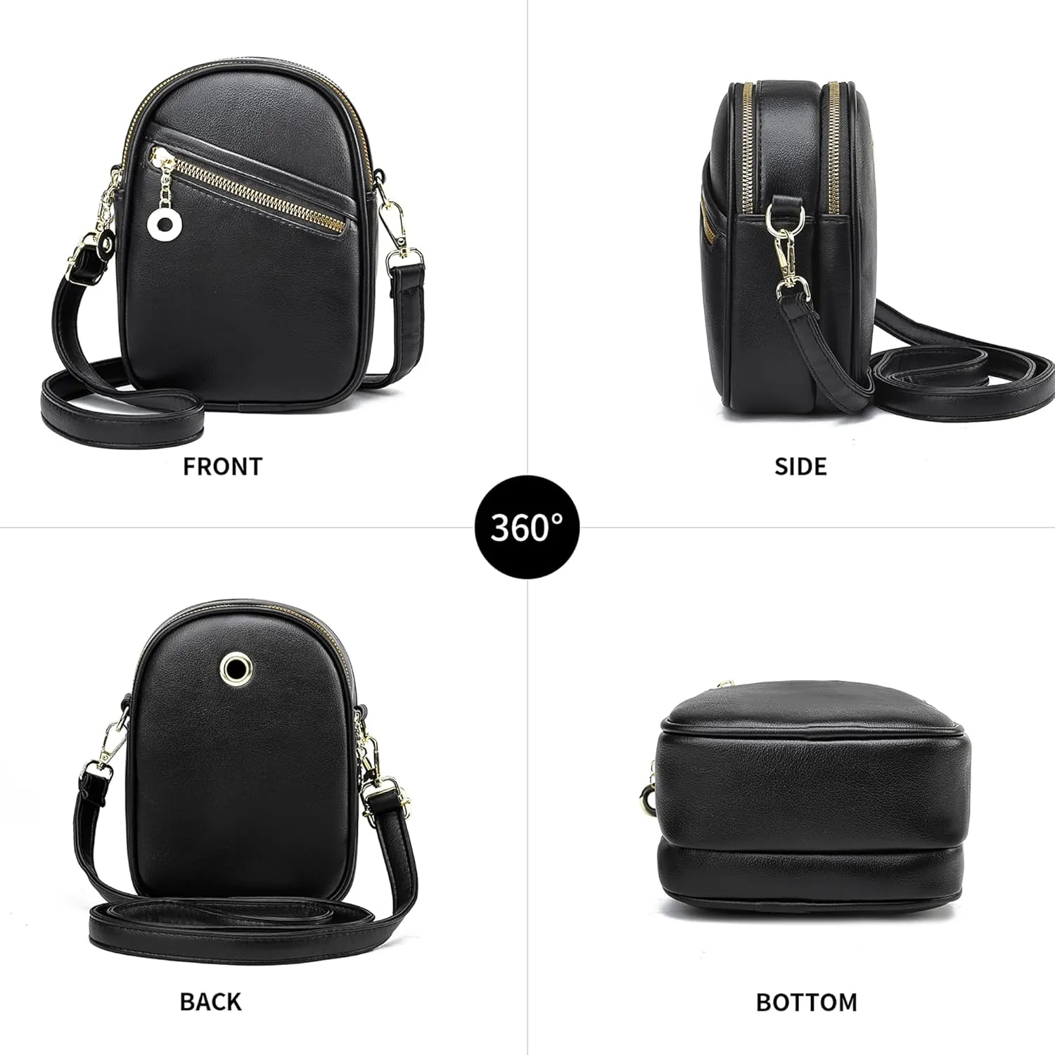 LoZoDo Small Crossbody Bags for Women Trendy Leather Purses and Handbags Designer Cell Phone Bag Wallet Purse with Wide Strap