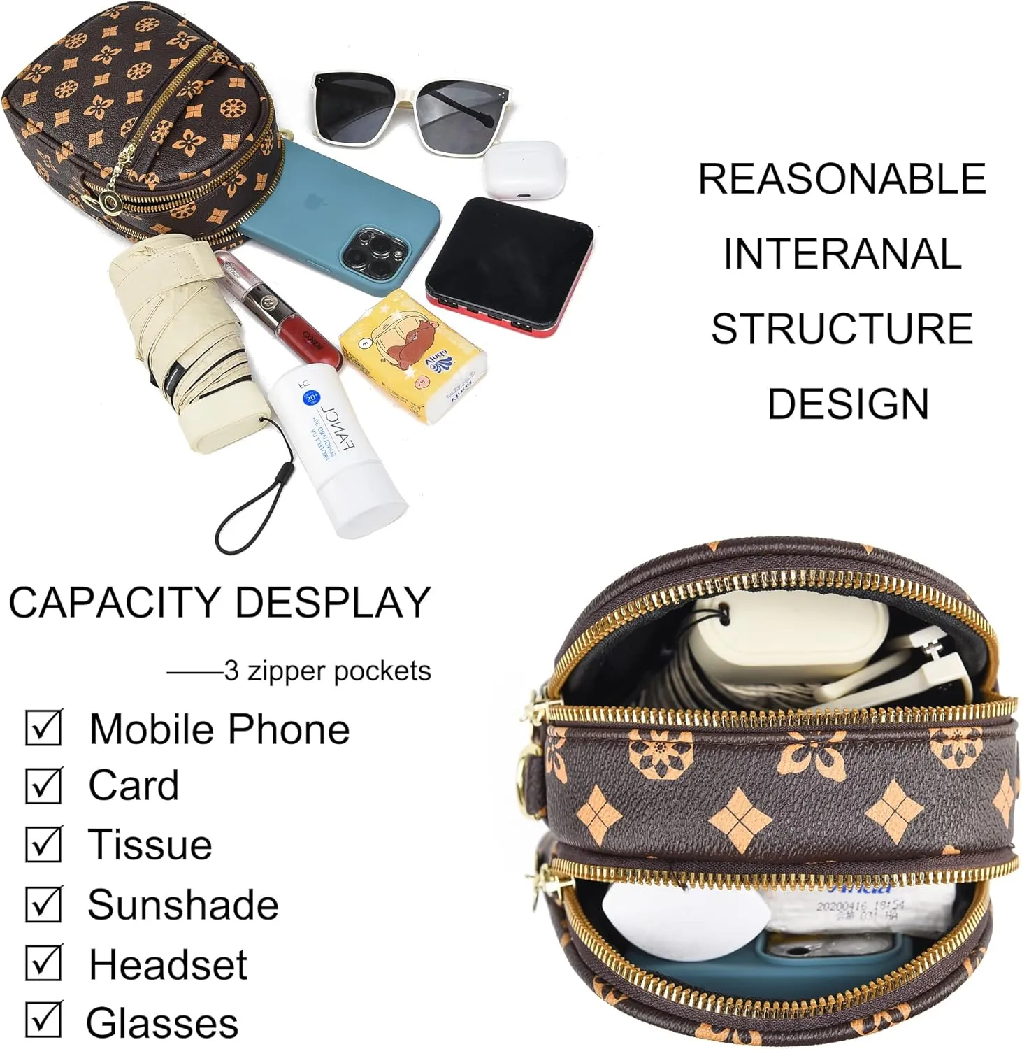 LoZoDo Small Crossbody Bags for Women Trendy Leather Purses and Handbags Designer Cell Phone Bag Wallet Purse with Wide Strap