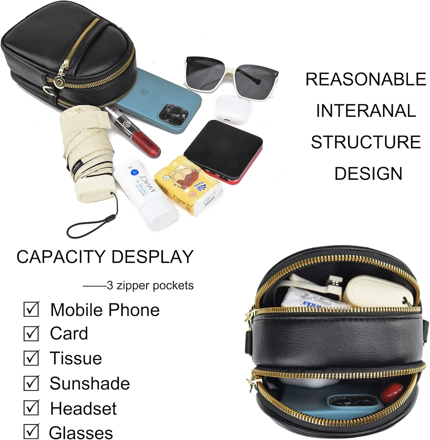 LoZoDo Small Crossbody Bags for Women Trendy Leather Purses and Handbags Designer Cell Phone Bag Wallet Purse with Wide Strap