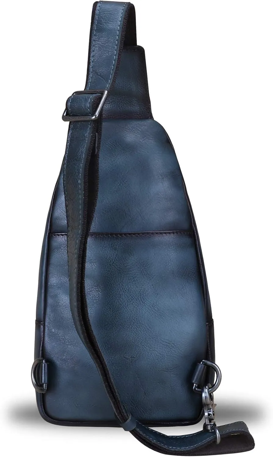 LRTO Genuine Leather Sling Bag - Handmade Leather Backpack for Women and Men - Crossbody, Chest Bag