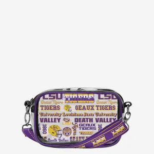 LSU Tigers Repeat Retro Print Clear Crossbody Bag