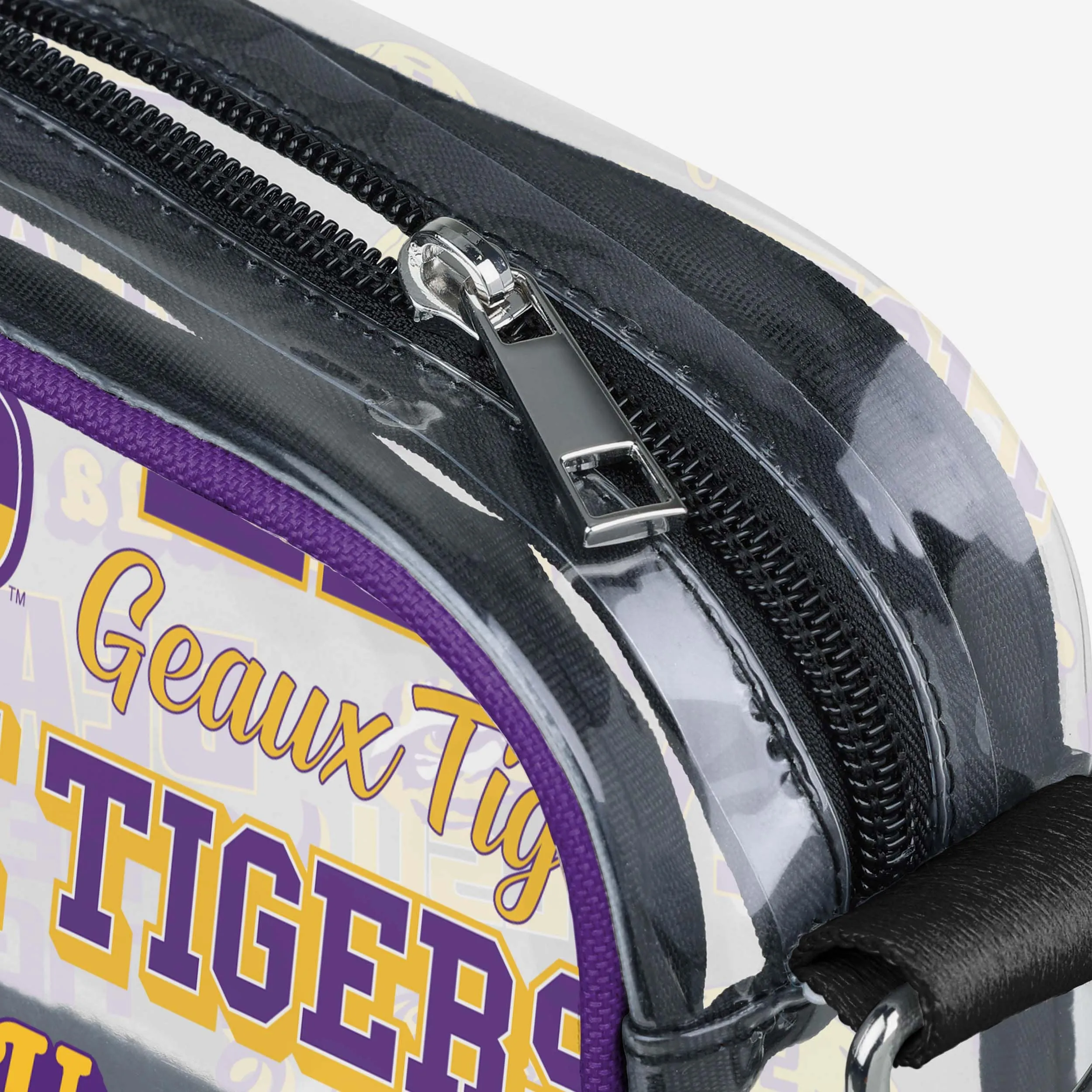 LSU Tigers Repeat Retro Print Clear Crossbody Bag