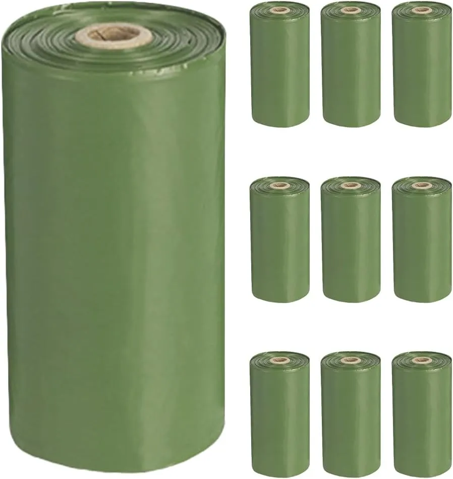 LUOZZY 20 Rolls Heavy Duty Dog Waste Bags Extra Thick 15 Micron Pet Poop Dispenser Pouch for Outdoor Travel Car Walking Green 22x30cm