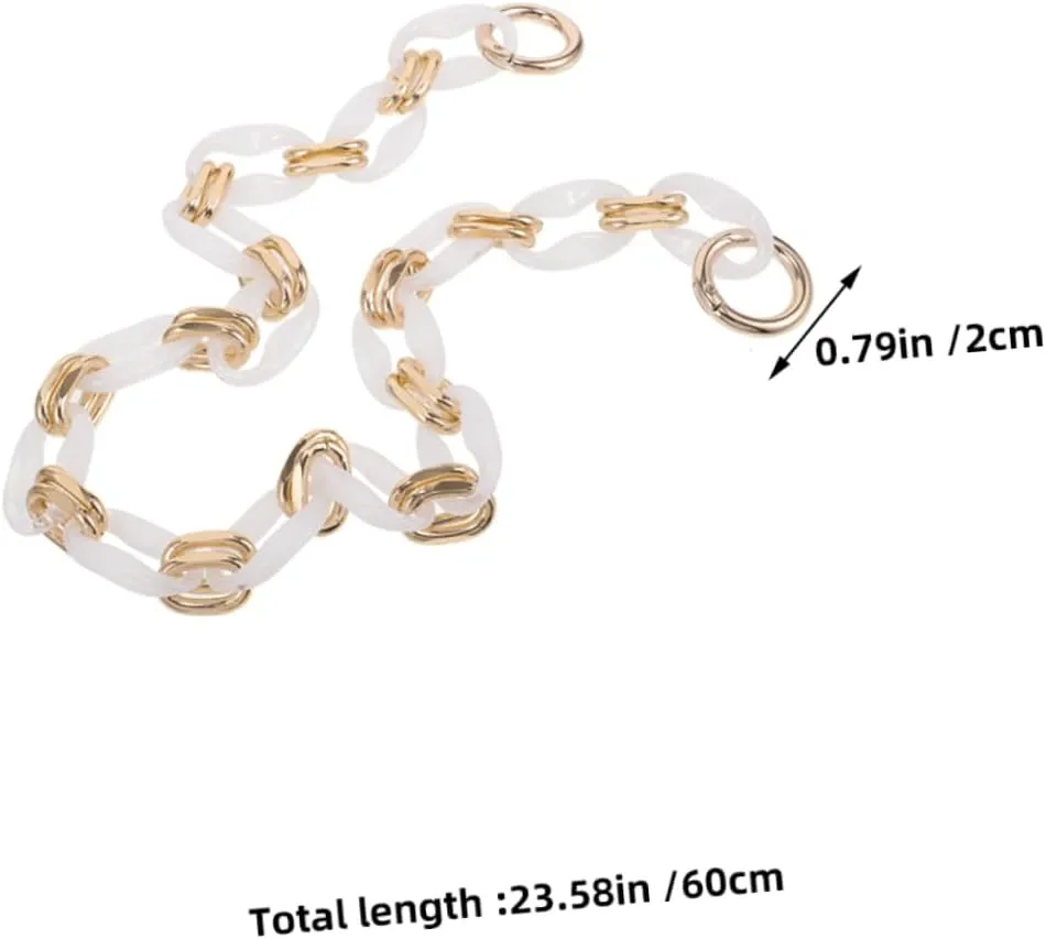 Lurrose DIY Bag Accessory Kit 2pcs Beaded Purse Strap French Vintage Style Chain Chain for Shoulder Charm Handbag