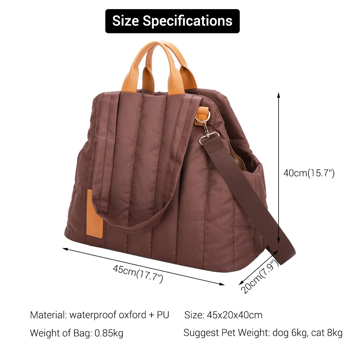 Luxury Quilted Dog Carrier Bag