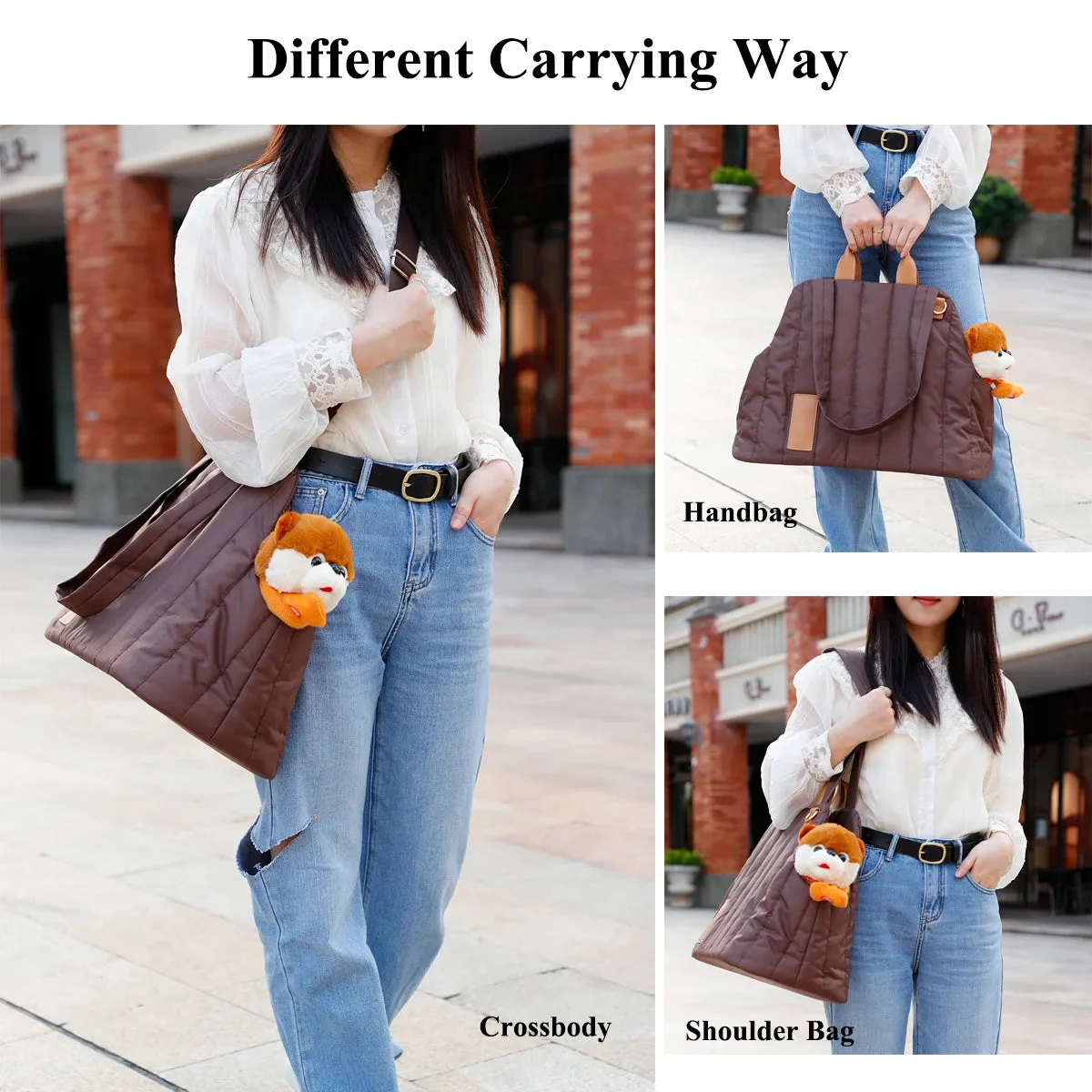 Luxury Quilted Dog Carrier Bag