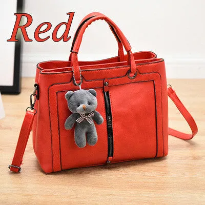 Luxury Women Leather Handbag Red Retro Vintage Bag Designer Handbags High Quality Famous Brand Tote Shoulder Ladies Hand Bag 703