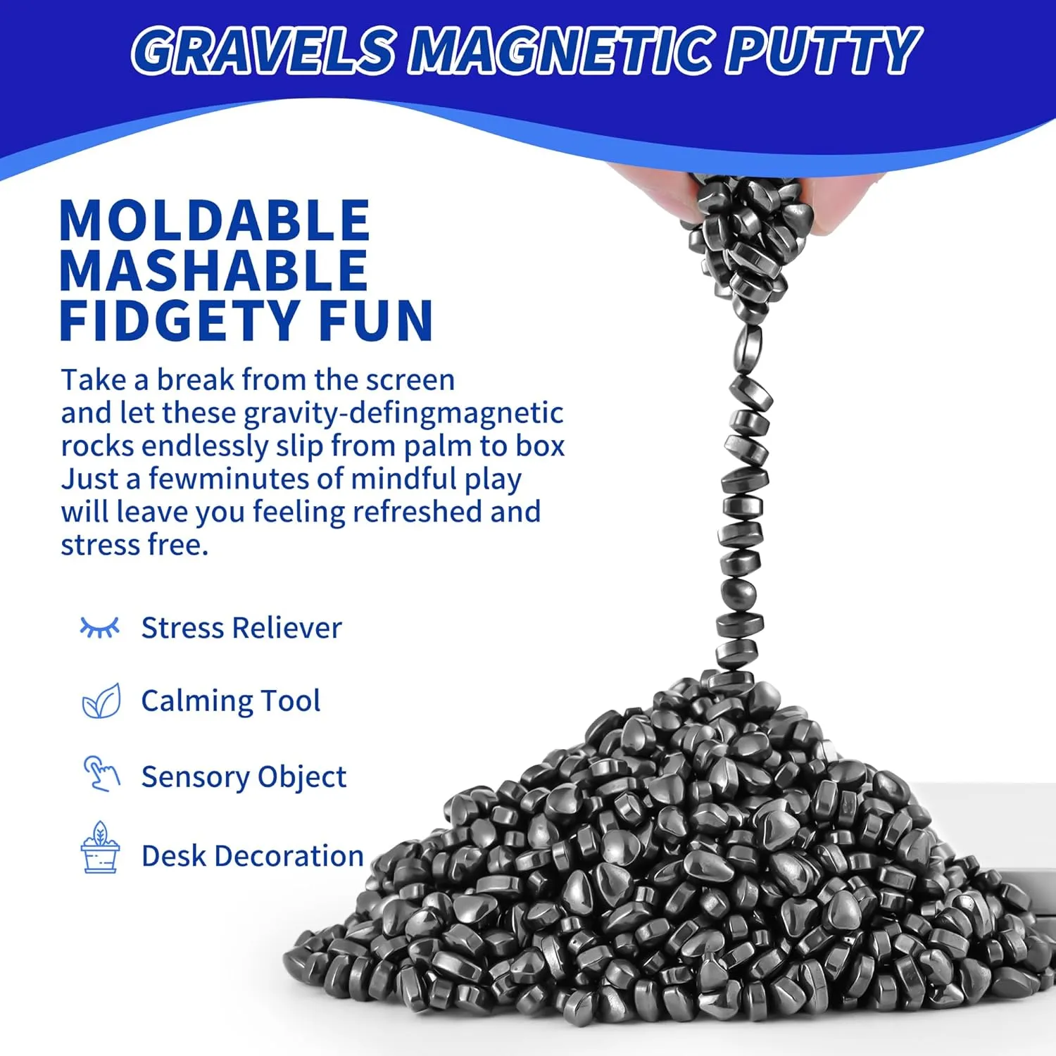 Magnetic Balls Fidget Toys Adults Over 600 PCS Mini Magnetic Putty Desk Magnetic Beads Desk Toys for Office with Rectangular Box