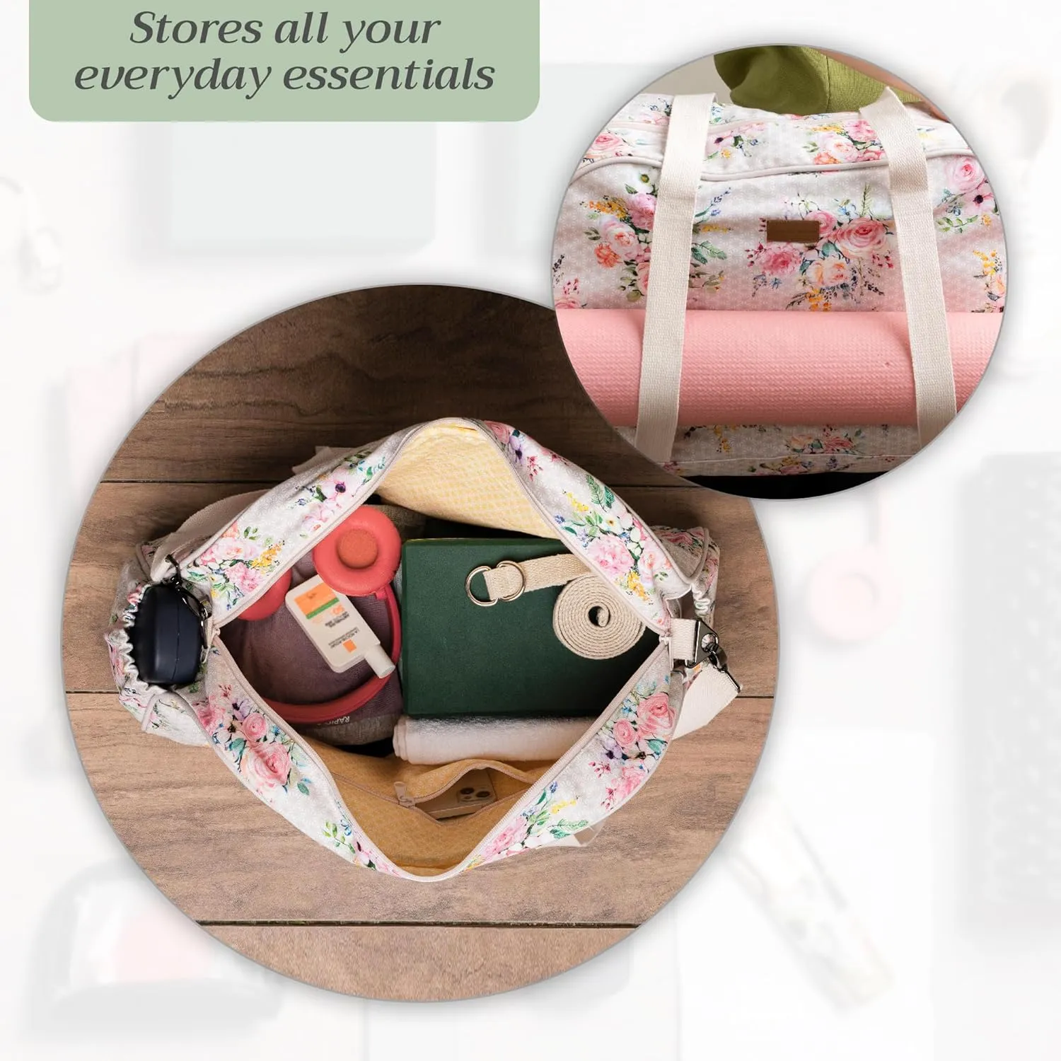 Maison d'Hermine Yoga Mat bag for Woman Men Multi-Functional Storage Yoga Mat Carrier Bags for Travel Gym Pilates Office Beach Park Workout Sports Holds More Accessories
