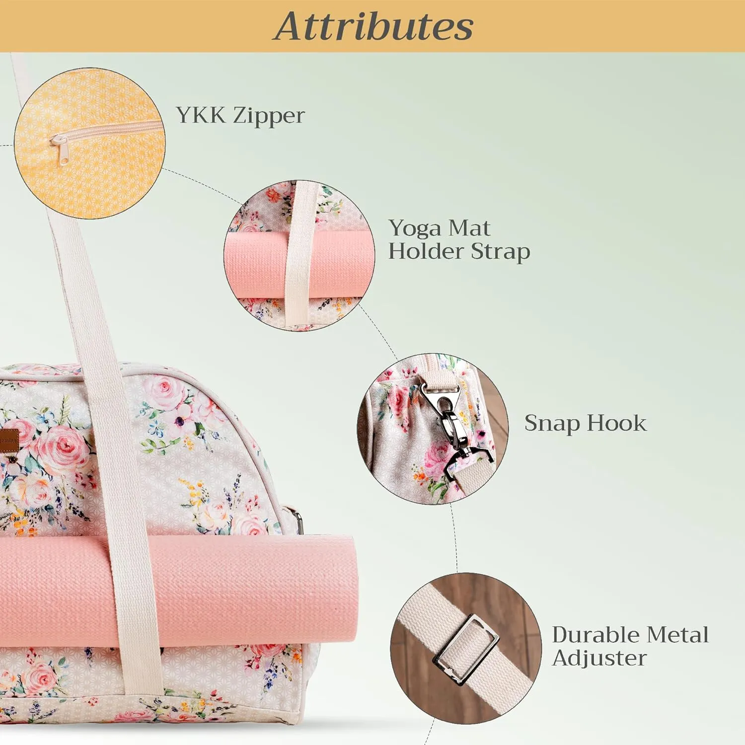 Maison d'Hermine Yoga Mat bag for Woman Men Multi-Functional Storage Yoga Mat Carrier Bags for Travel Gym Pilates Office Beach Park Workout Sports Holds More Accessories