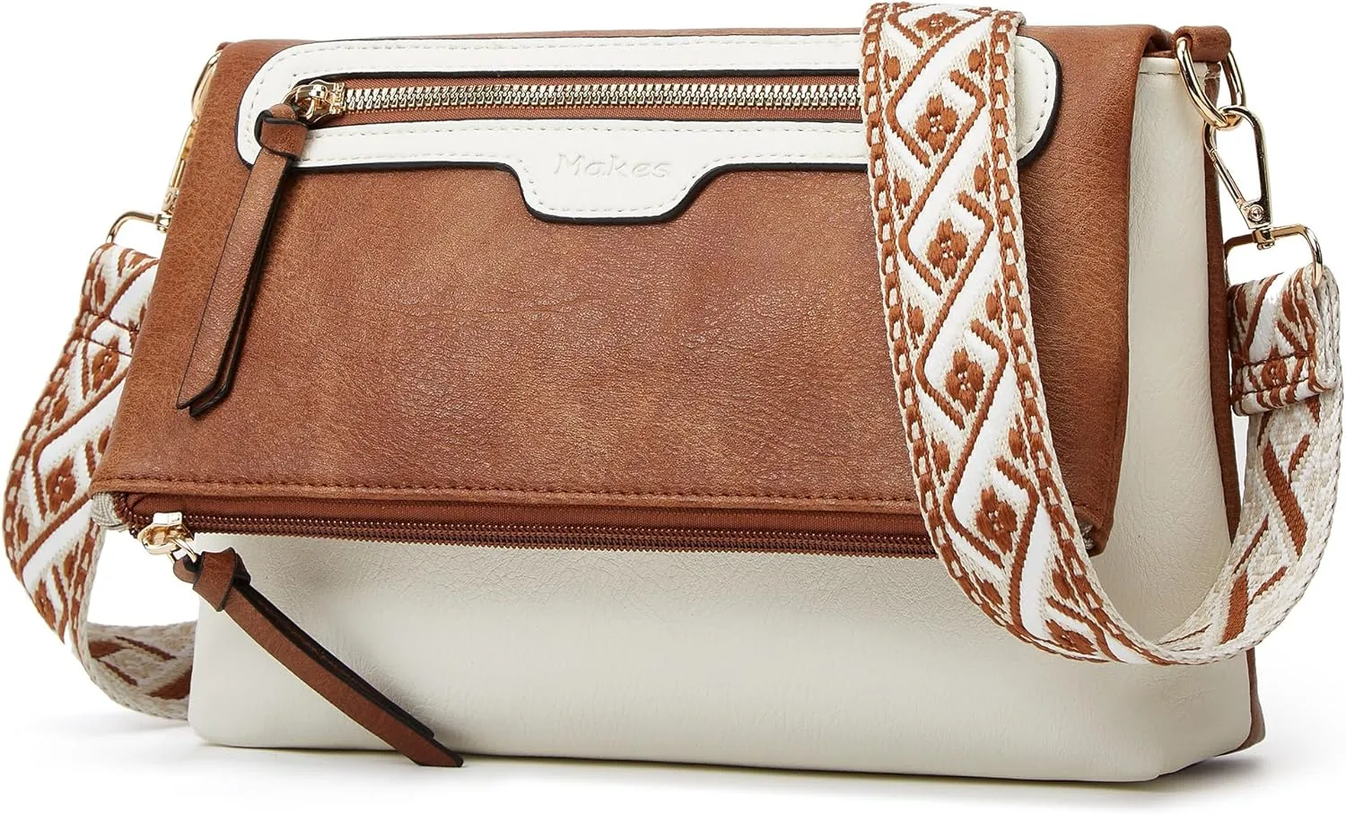 Makes Crossbody Bags for Women,Multi Pocket Crossbody Purses Vegan Leather Shoulder Handbags Travel Purse Adjustable Strap