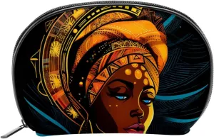 Makeup Bag Organizer,Cosmetic Bags for Women,Ethnic Style African Women,Small Makeup Pouch