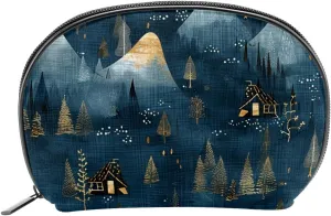 Makeup Bag Organizer,Cosmetic Bags for Women,Forest Mountain and Tree,Small Makeup Pouch