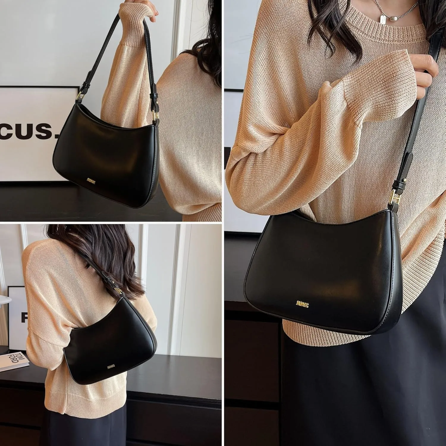 Makukke Small Shoulder Bag, Crossbody Bag - PU Leather, Y2K Vintage Party Handbag