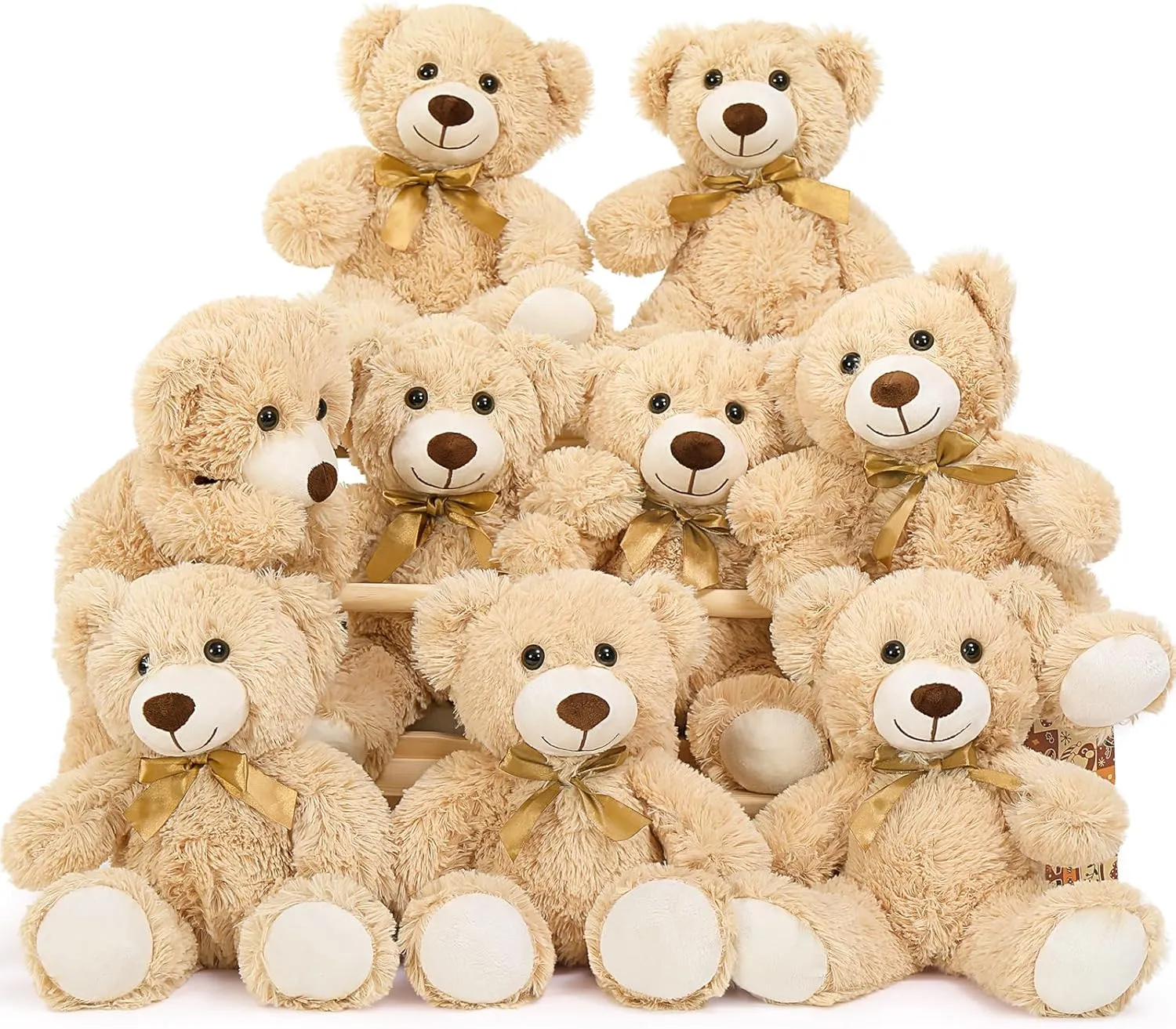 MaoGoLan 9 Pack Teddy Bears Bulk for Baby Shower, 14" Small Teddy Bear Plush Toy, Mini Stuffed Bears Bulk for Kids Girlfriend, Wholesale Small Bear for Wedding,Birthday,Christmas, Party Decorations