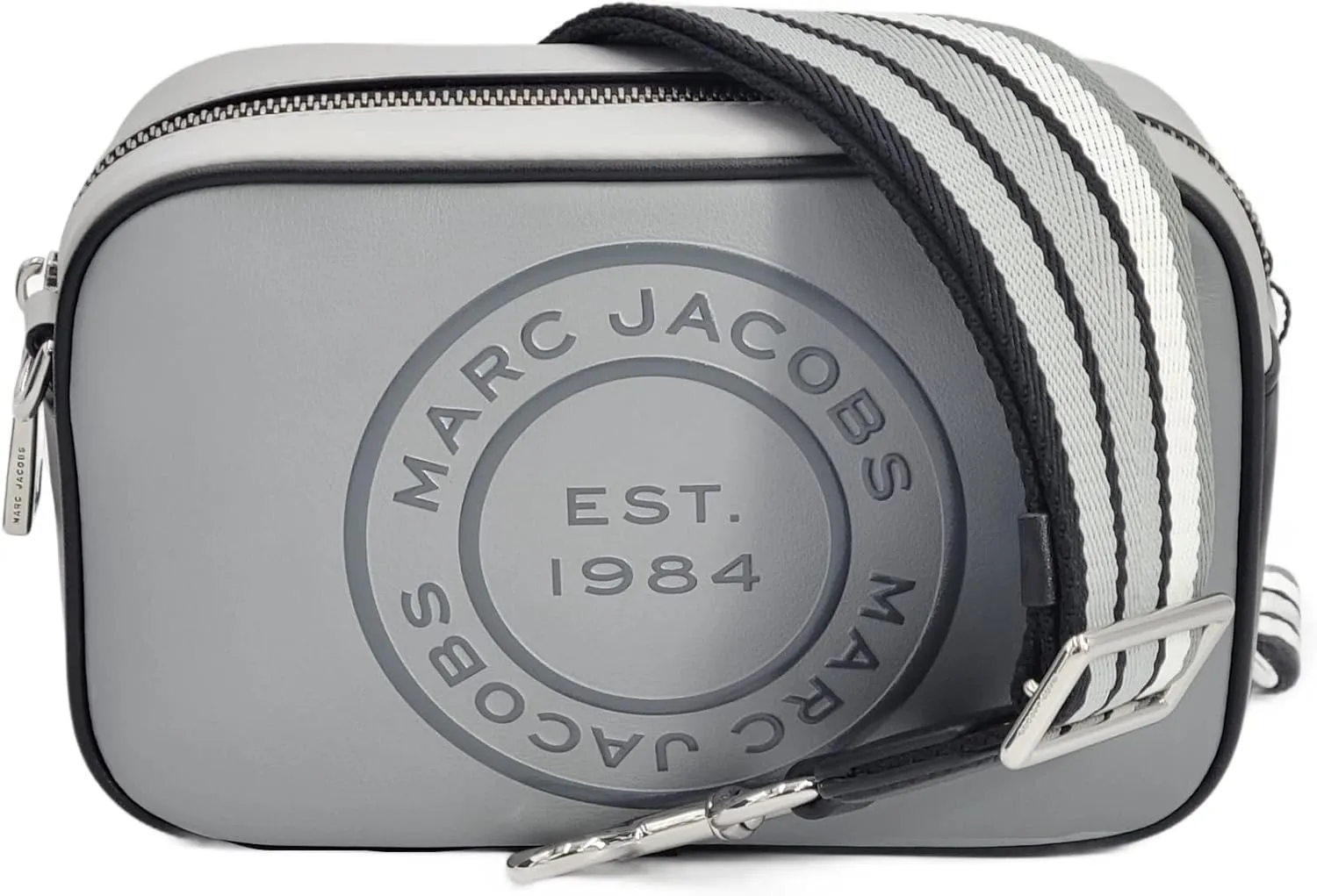 Marc Jacobs H1285L01RE21 The Flash Rock Grey/Black With Silver Hardware Women's Leather Crossbody Bag