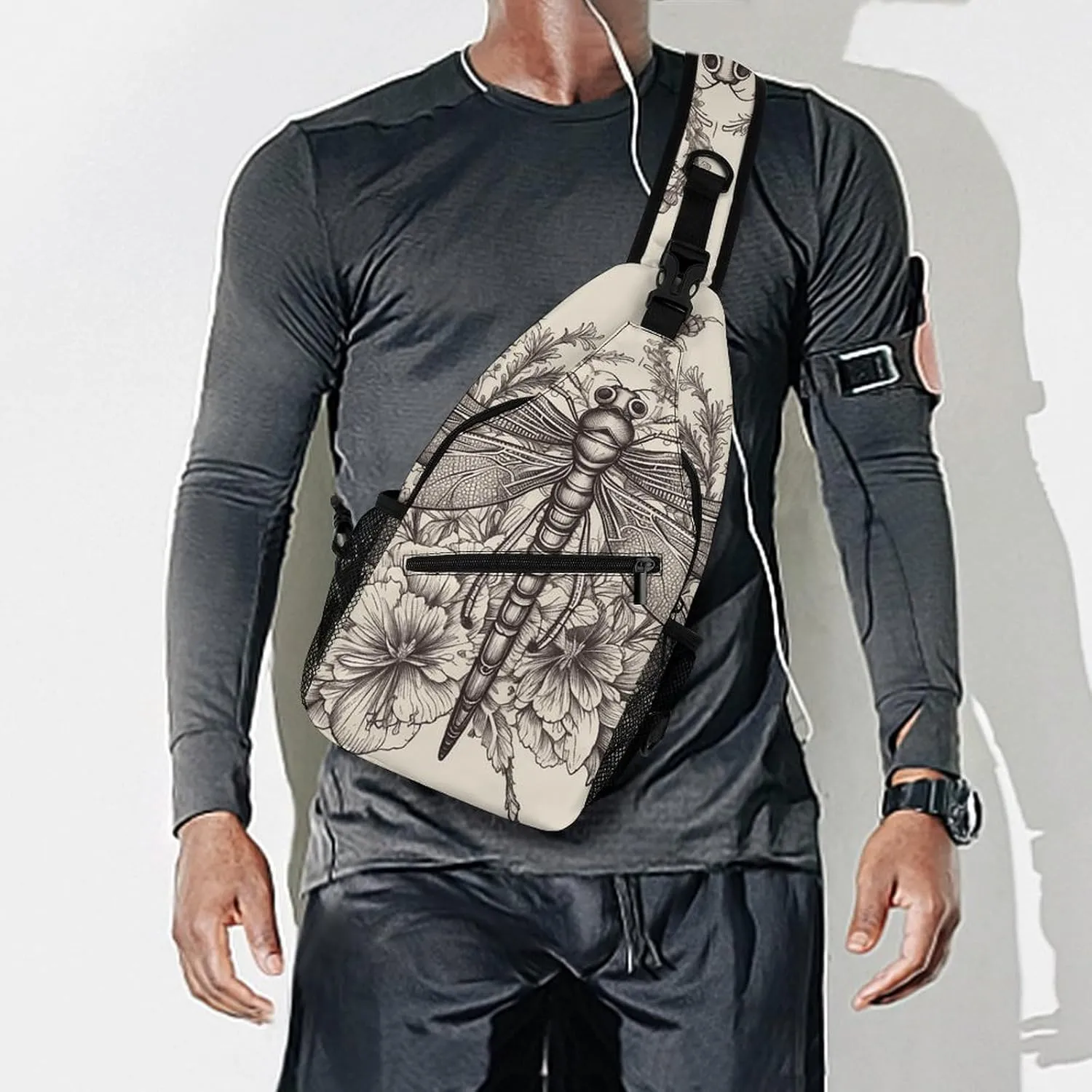 Maritime Sailboat Compass Crossbody Bag, Sling Bag, Sling Backpack, Belt Bags for Travel Outdoors Hiking