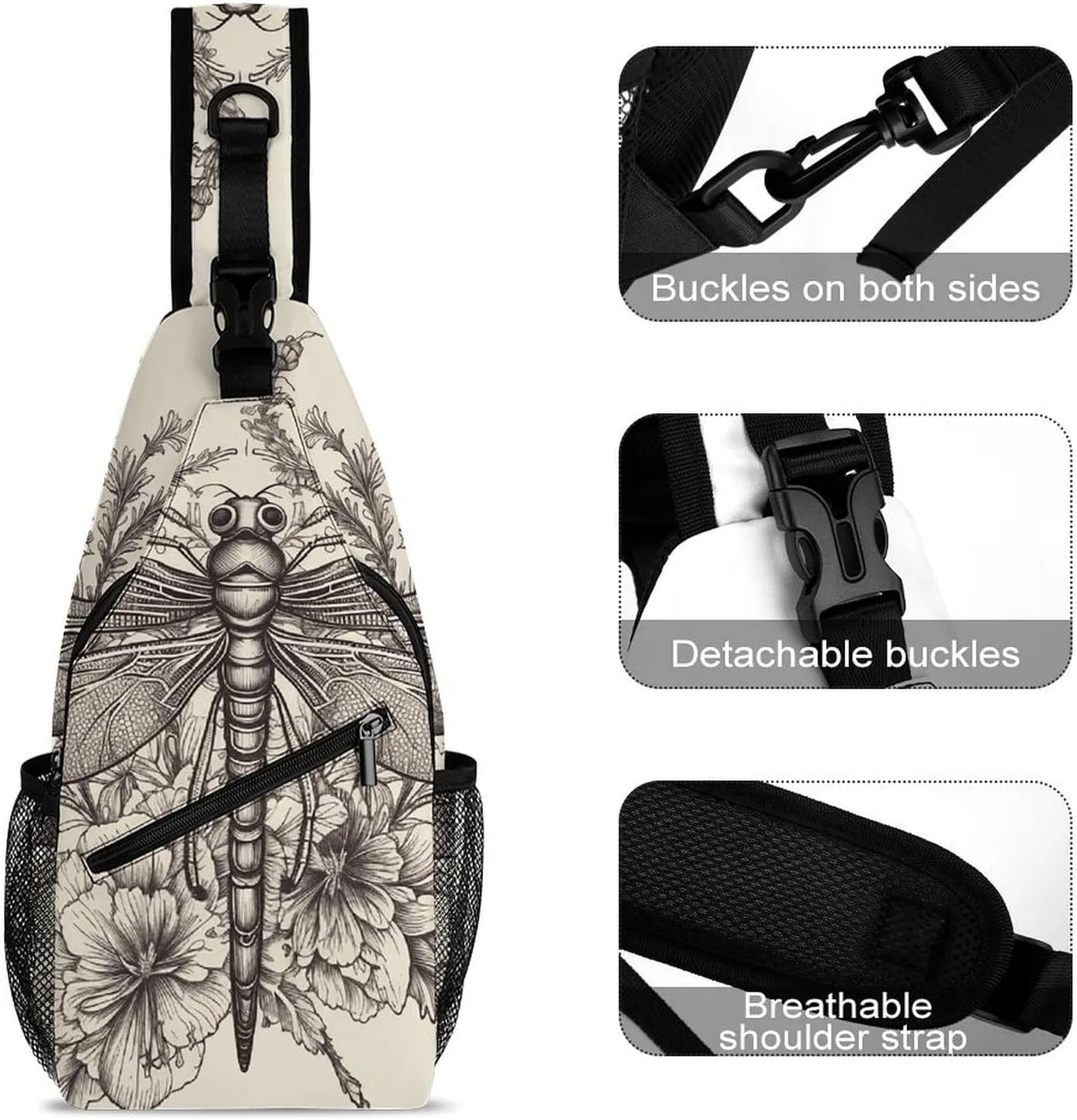 Maritime Sailboat Compass Crossbody Bag, Sling Bag, Sling Backpack, Belt Bags for Travel Outdoors Hiking