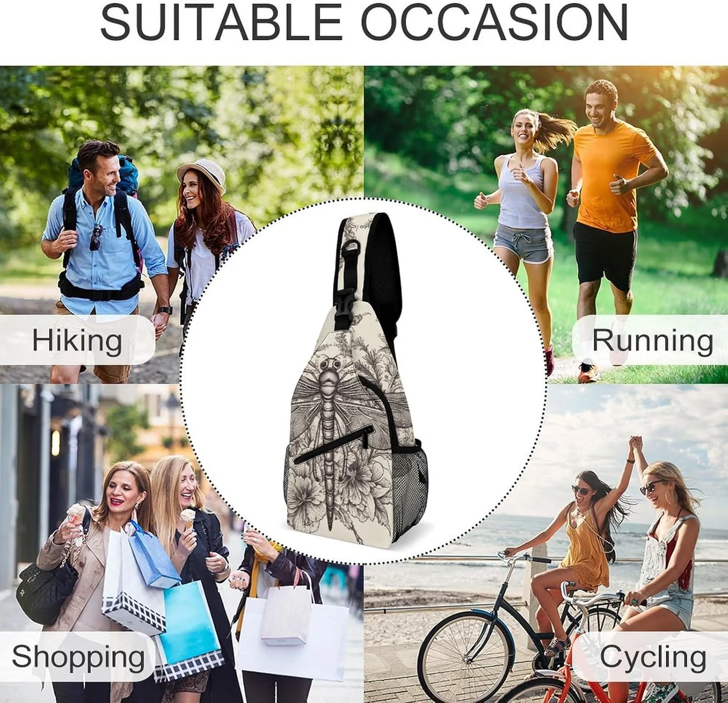 Maritime Sailboat Compass Crossbody Bag, Sling Bag, Sling Backpack, Belt Bags for Travel Outdoors Hiking