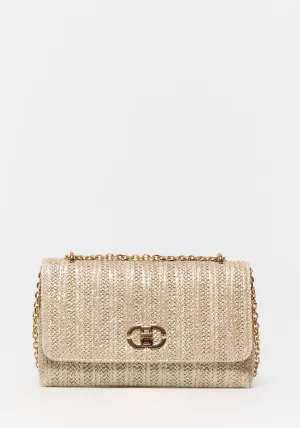 Matte Raffia Crossbody - Gold