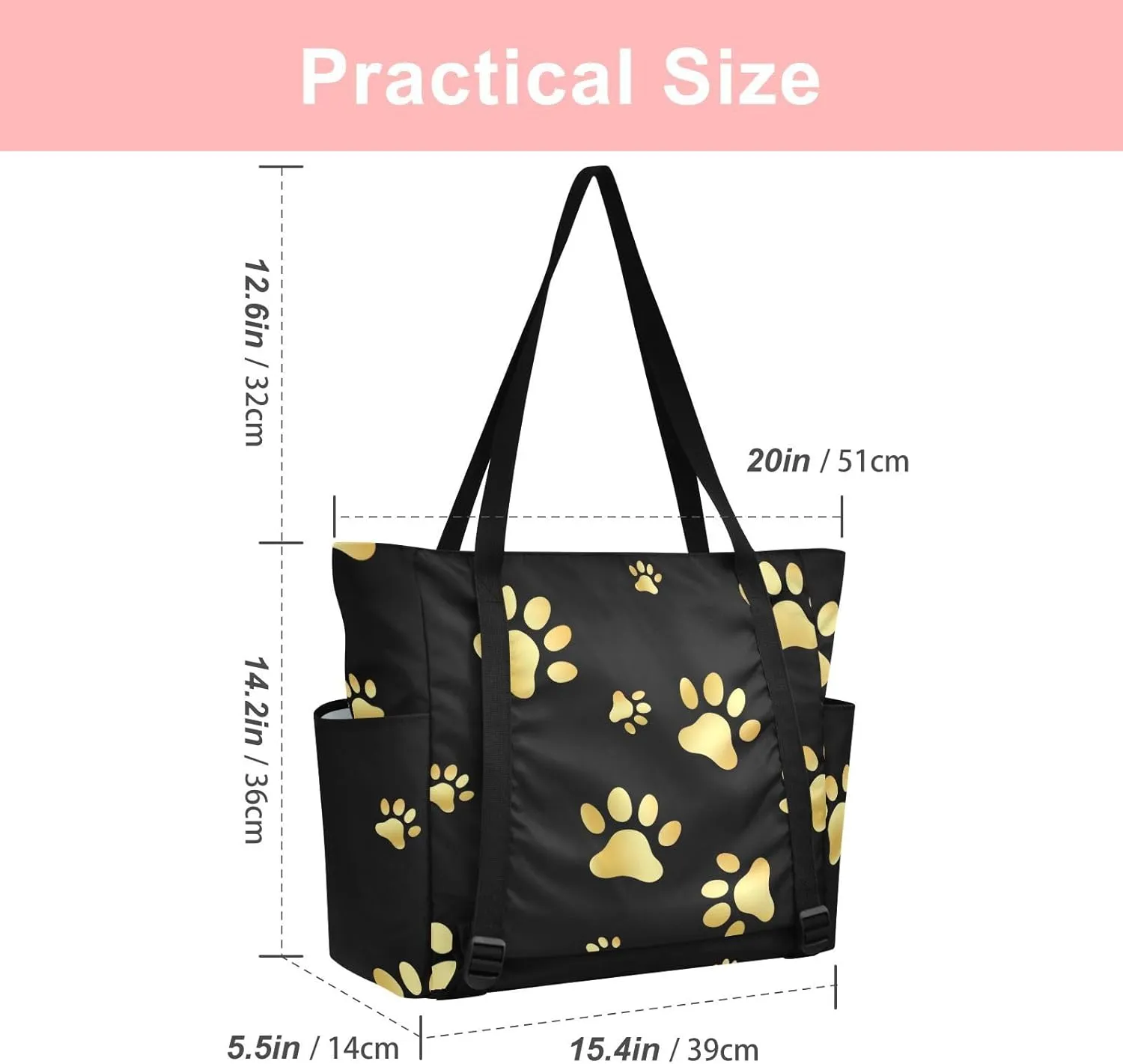 MCHIVER Yoga Bag for Women Men Large Yoga Mat Bag with Adjustable Strap Shoulder Gym Bags for Office Travel Pilates