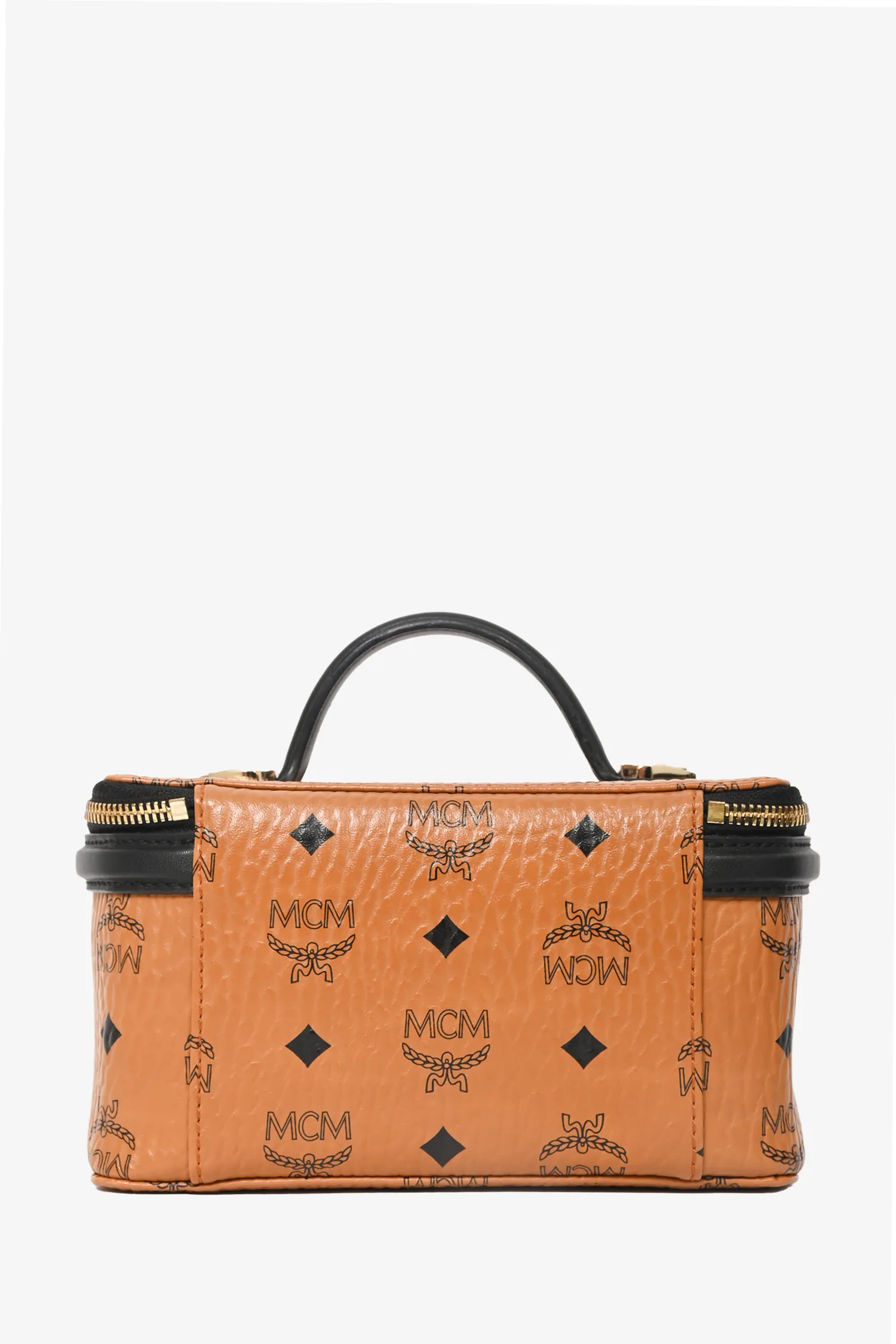 MCM Brown Monogram Leather Rockstar Vanity Case with Strap