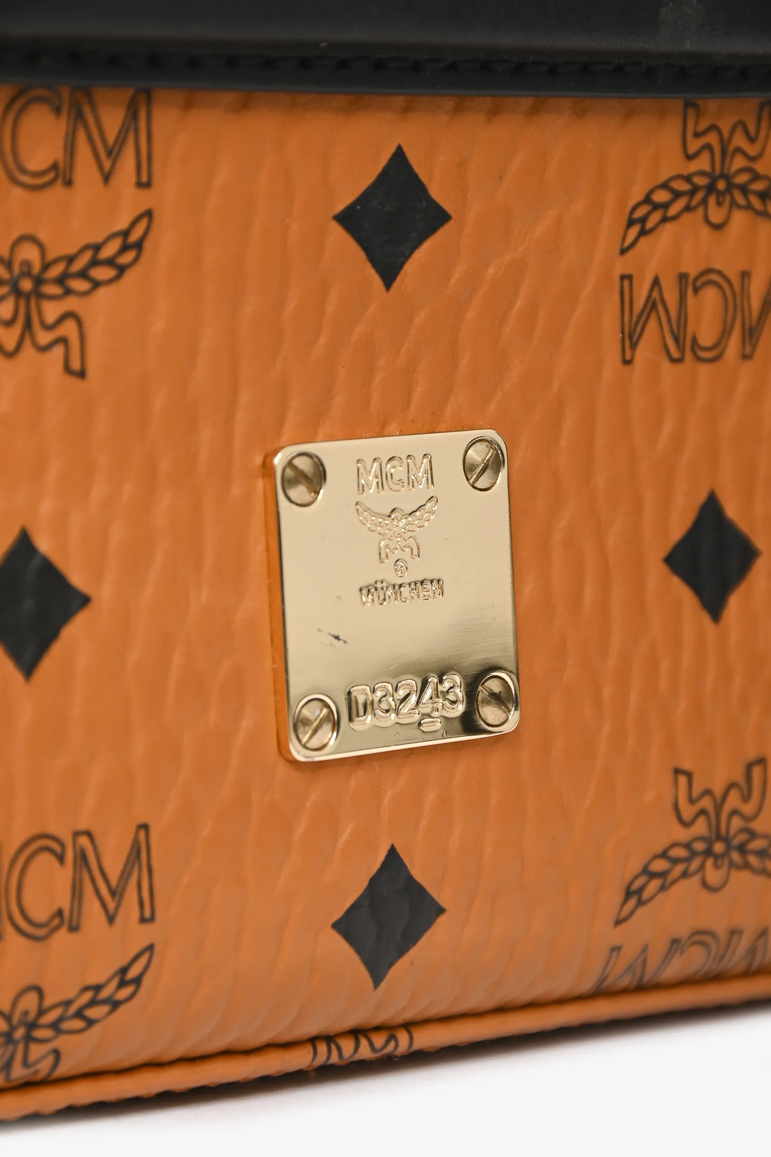 MCM Brown Monogram Leather Rockstar Vanity Case with Strap