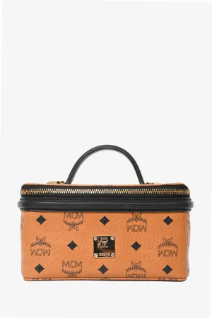 MCM Brown Monogram Leather Rockstar Vanity Case with Strap