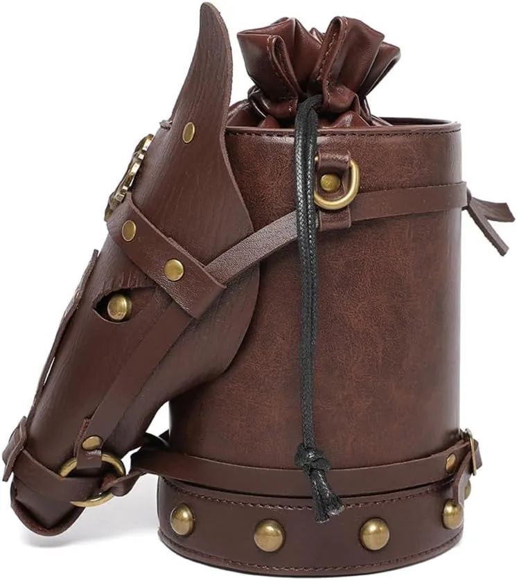 Medieval Vintage PU 1eather Horse Head Shoulder Crossbody Bag for Costume Party