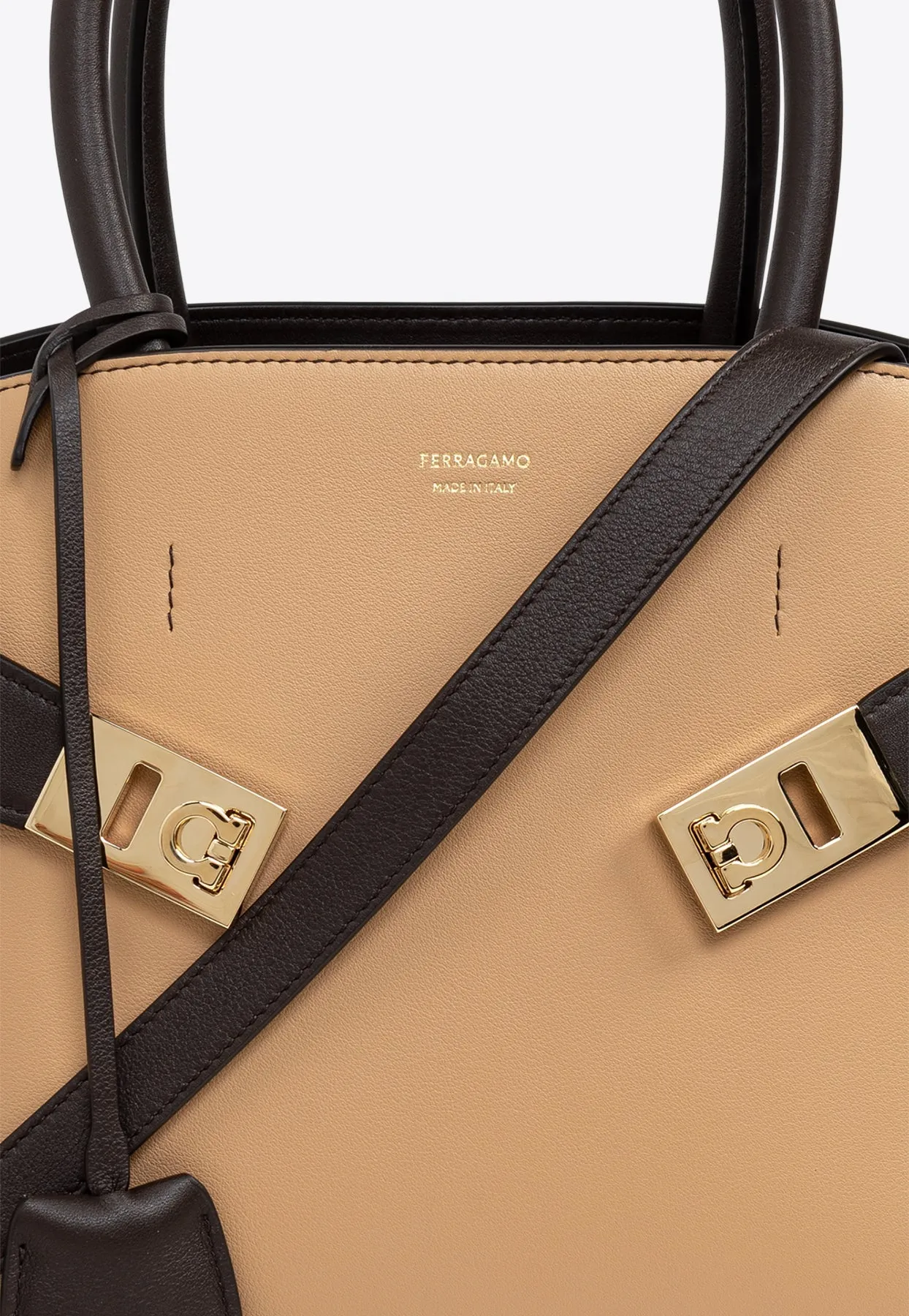 Medium Hug Leather Top Handle Bag