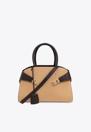Medium Hug Leather Top Handle Bag
