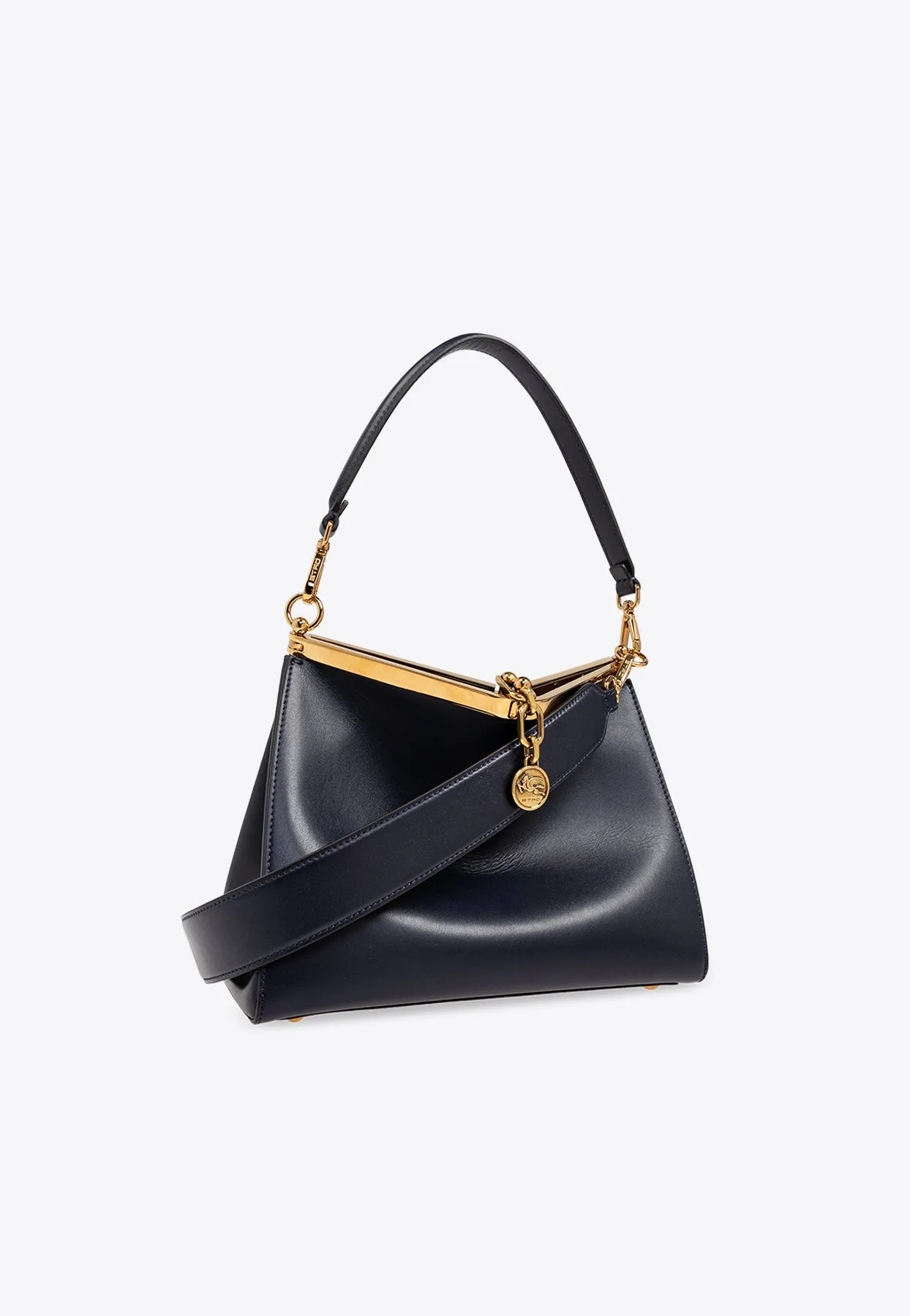 Medium Vela Leather Shoulder Bag