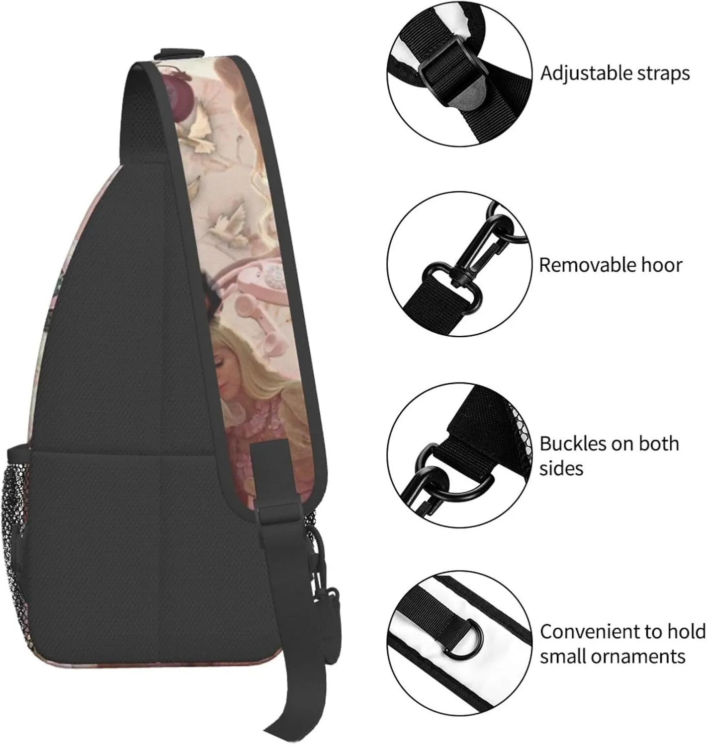 Mela-nie Martinez Crossbody Sling Backpack Sling Bag Multipurpose Travel Hiking Chest Bag Daypack One Size