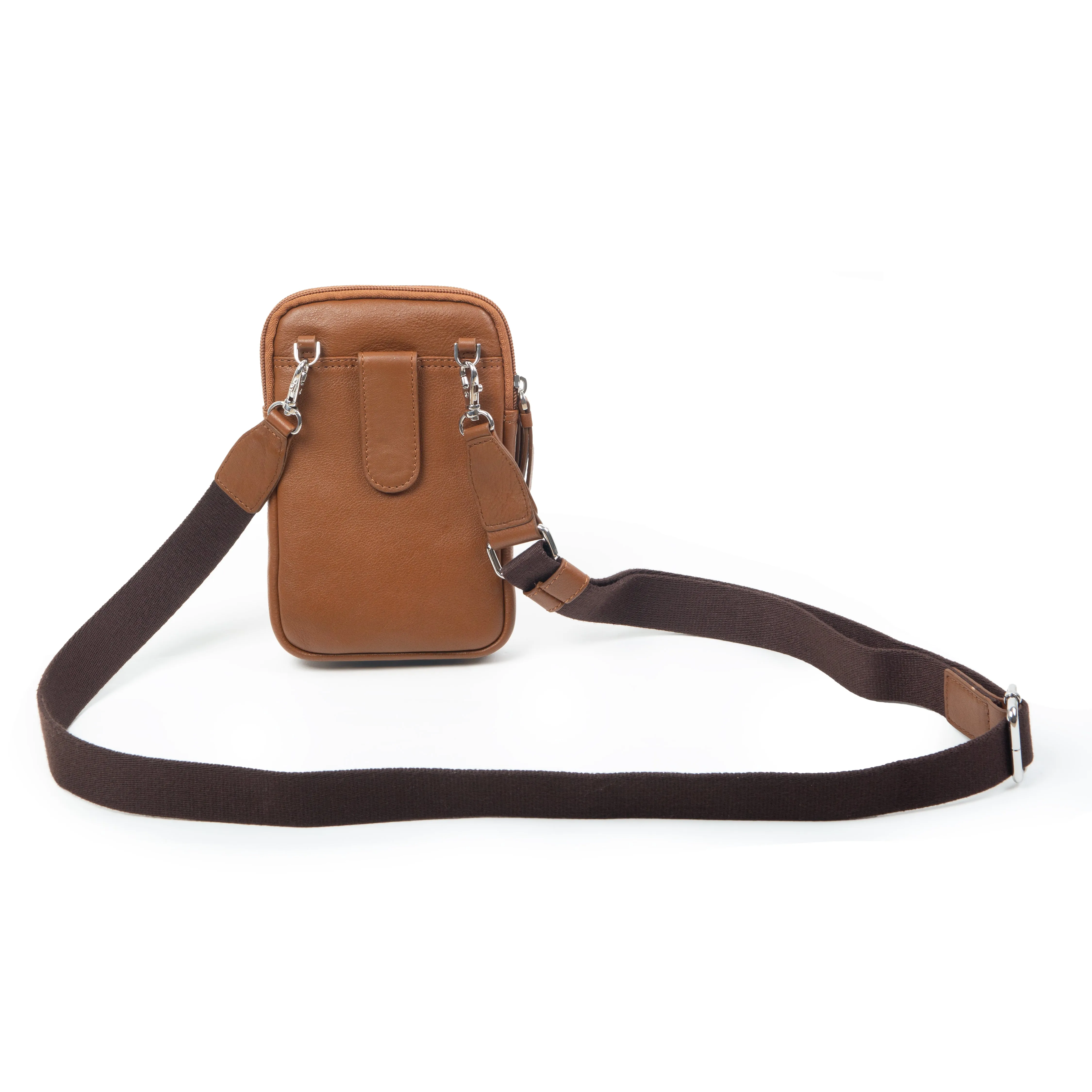 Men's Pebble Grain Leather Crossbody Phone Bag